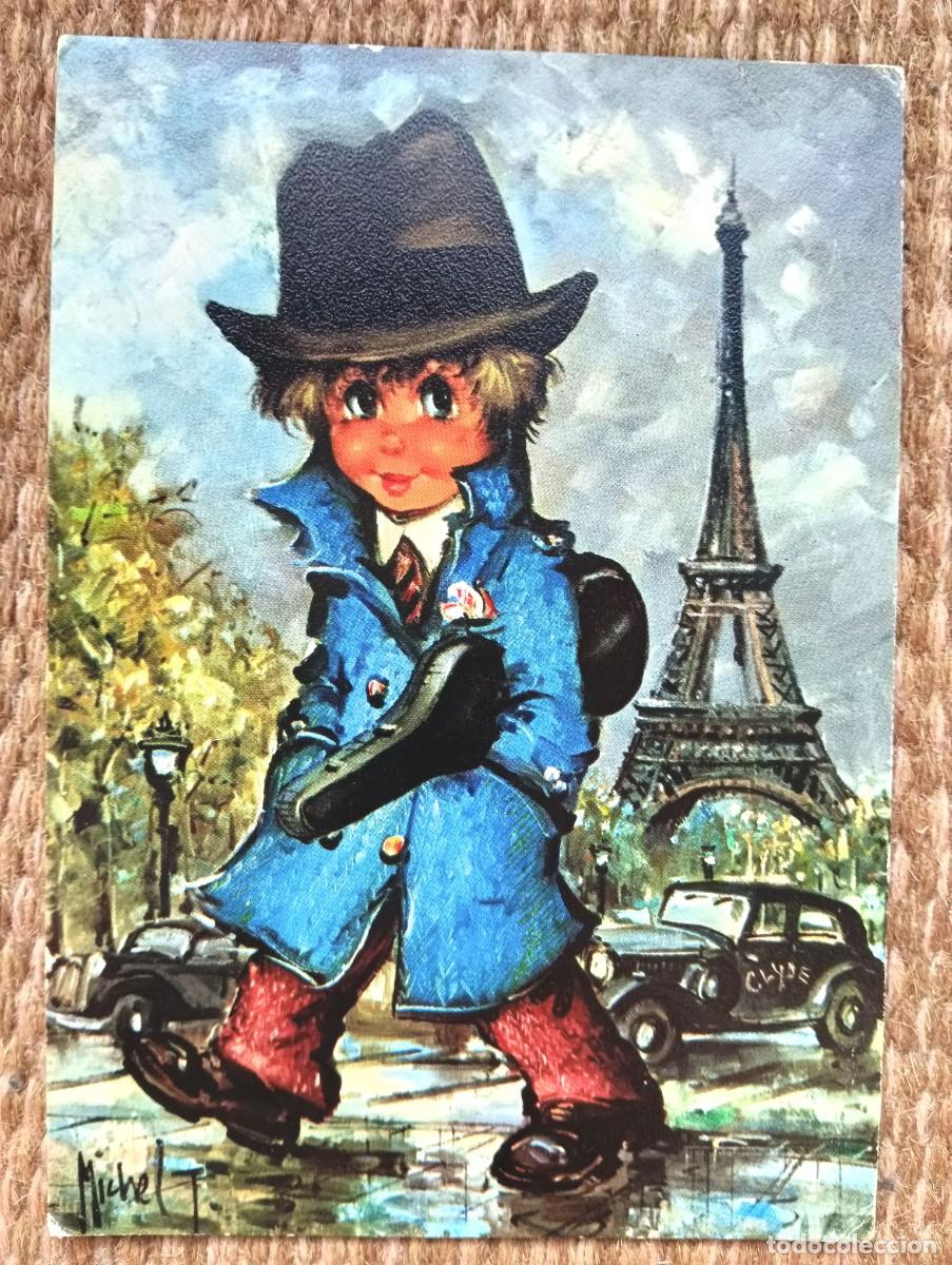 Postales: VIOLINISTA EN PARIS - ILUSTRACION MICHEL THOMAS