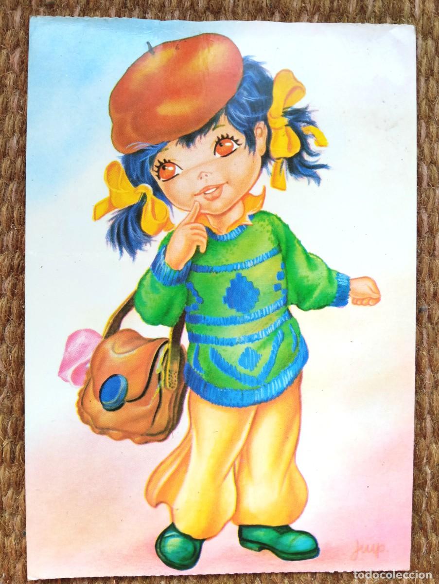 Postales: NI&Ntilde;A CON BOLSO - ED. BERGAS