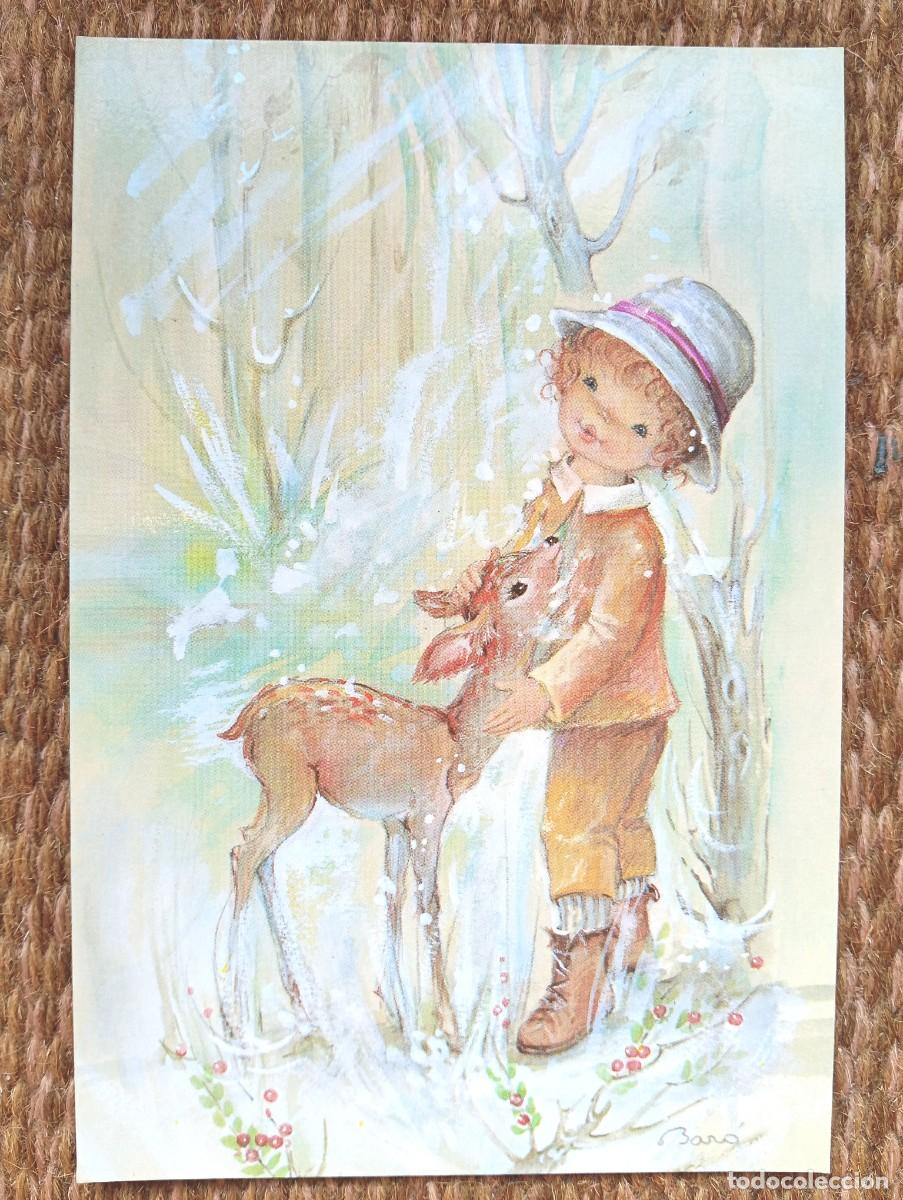Postales: NI&Ntilde;O CON CERVATILLO - ILUSTRACION BARO - ED. C Y Z