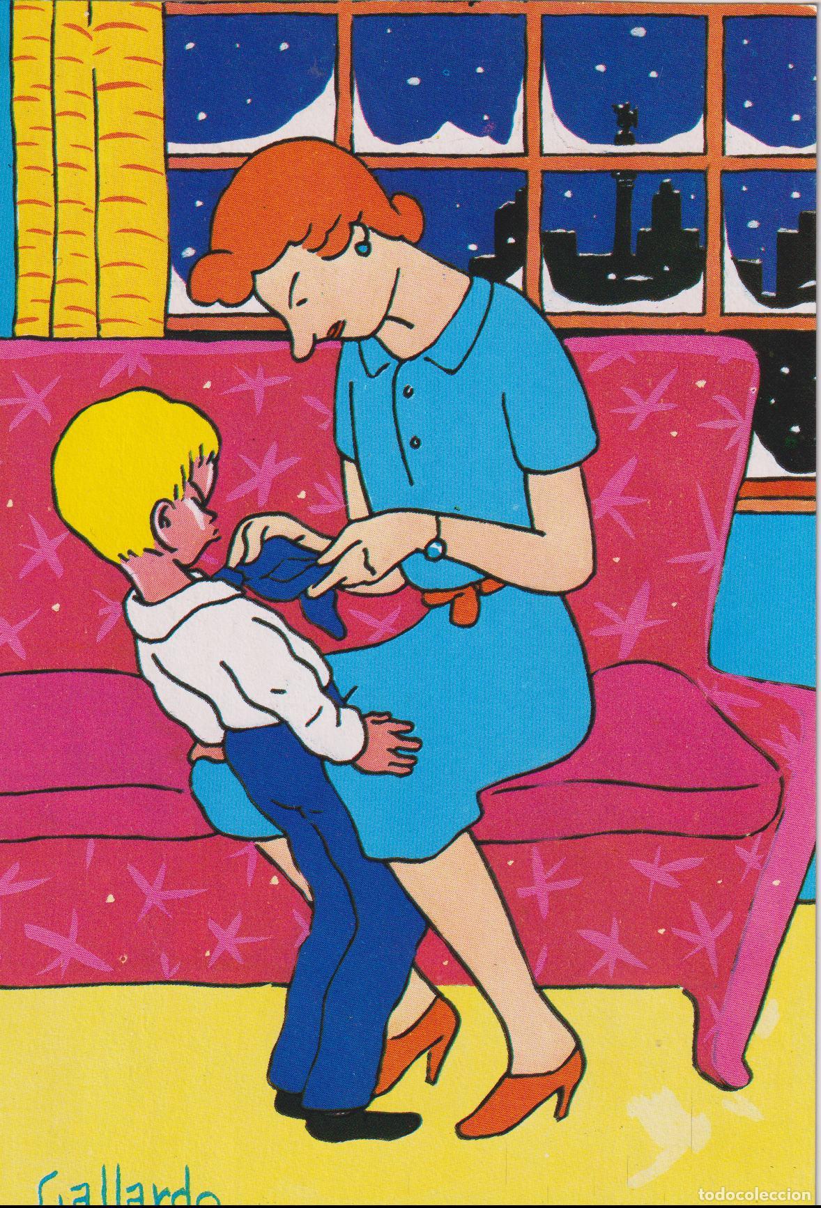 Postales: ILUSTRADOR: GALLARDO, PROVANDO UNA CHAQUETA - TALLER OCUPACIONAL STA.ISABEL - CIRCULADA