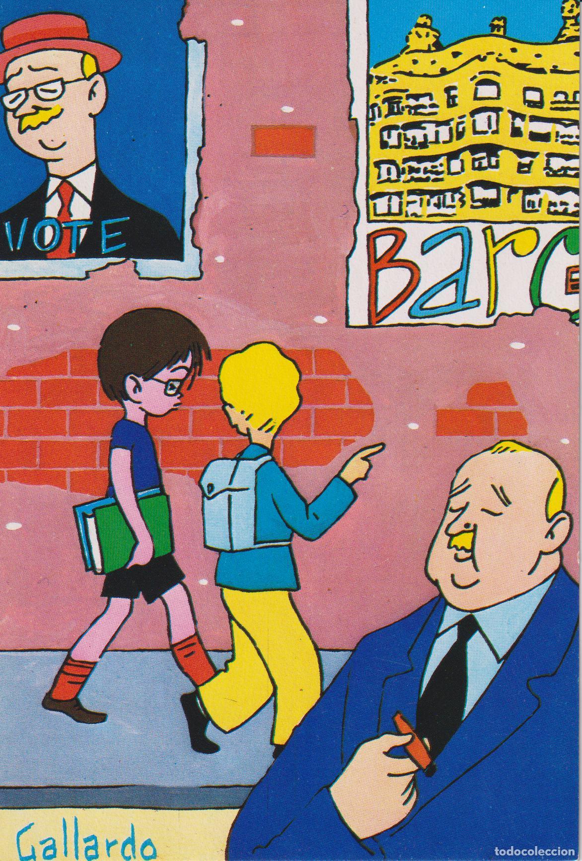 Postales: ILUSTRADOR: GALLARDO, VAMOS AL COLE - TALLER OCUPACIONAL STA.ISABEL - CIRCULADA