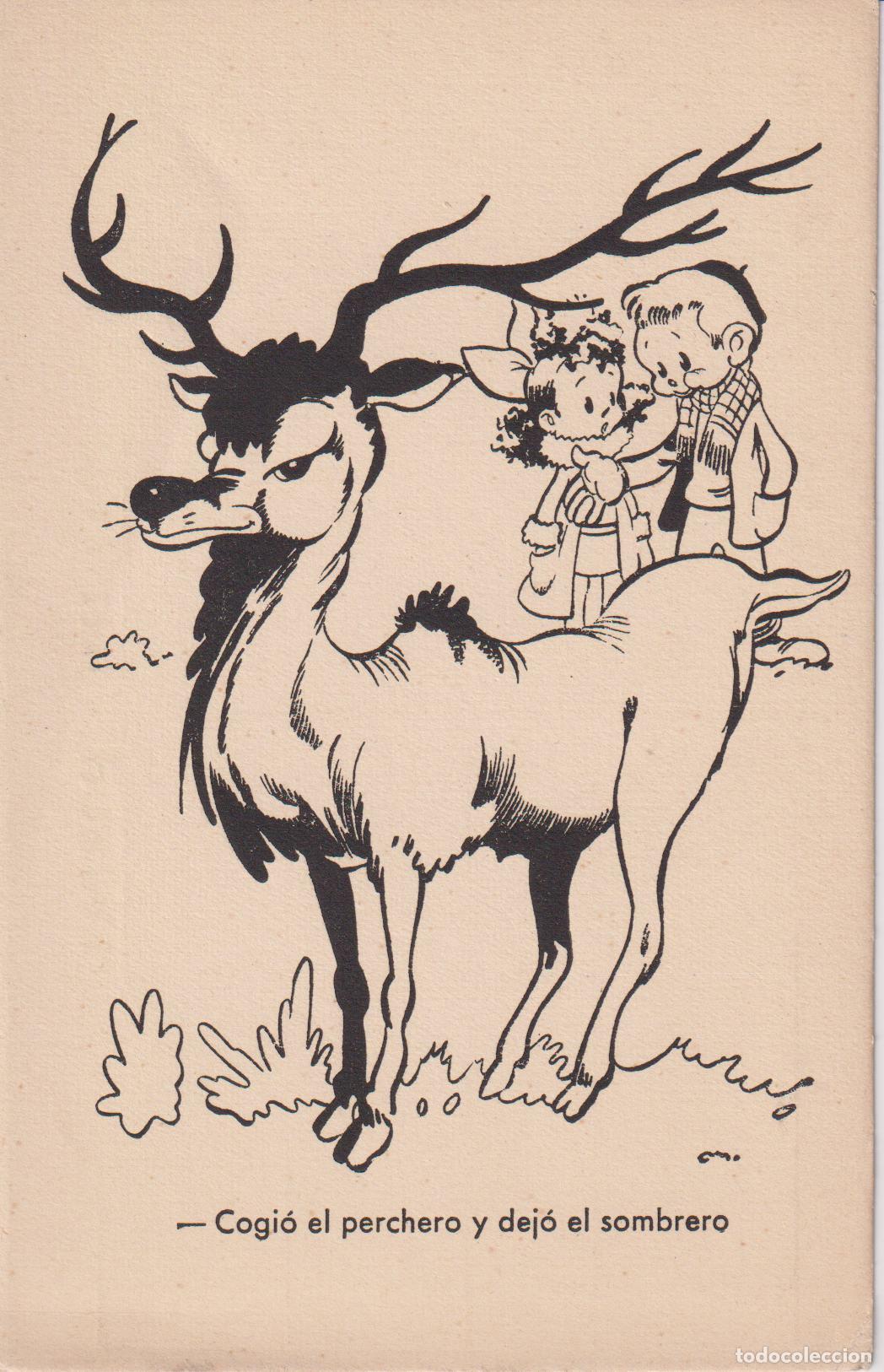 Postales: POSTAL HUMOR&Iacute;STICA EN B/N - COGI&Oacute; EL PERCHERO Y DEJ&Oacute; EL SOMBRERO - PRODUCCIONES ISMAR N&ordm;8 &ndash; S/C
