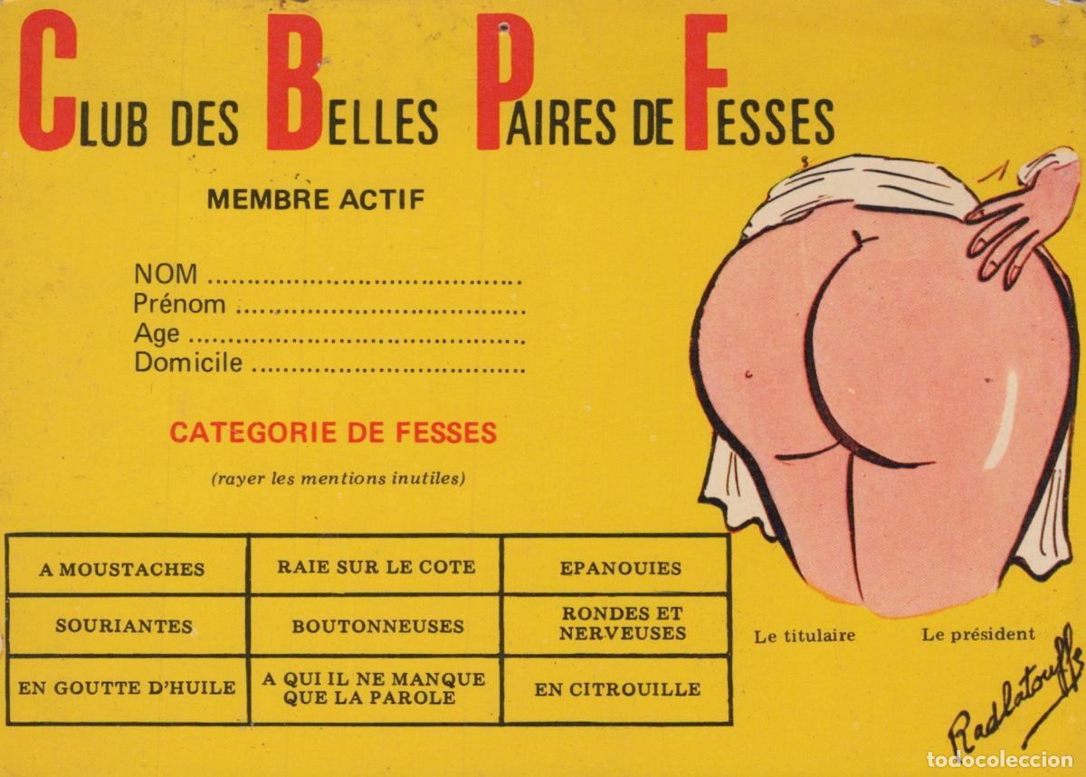 Postales: France Paris Carte Humoristique Club Belles Fesses Caricature Unposted *YAE787