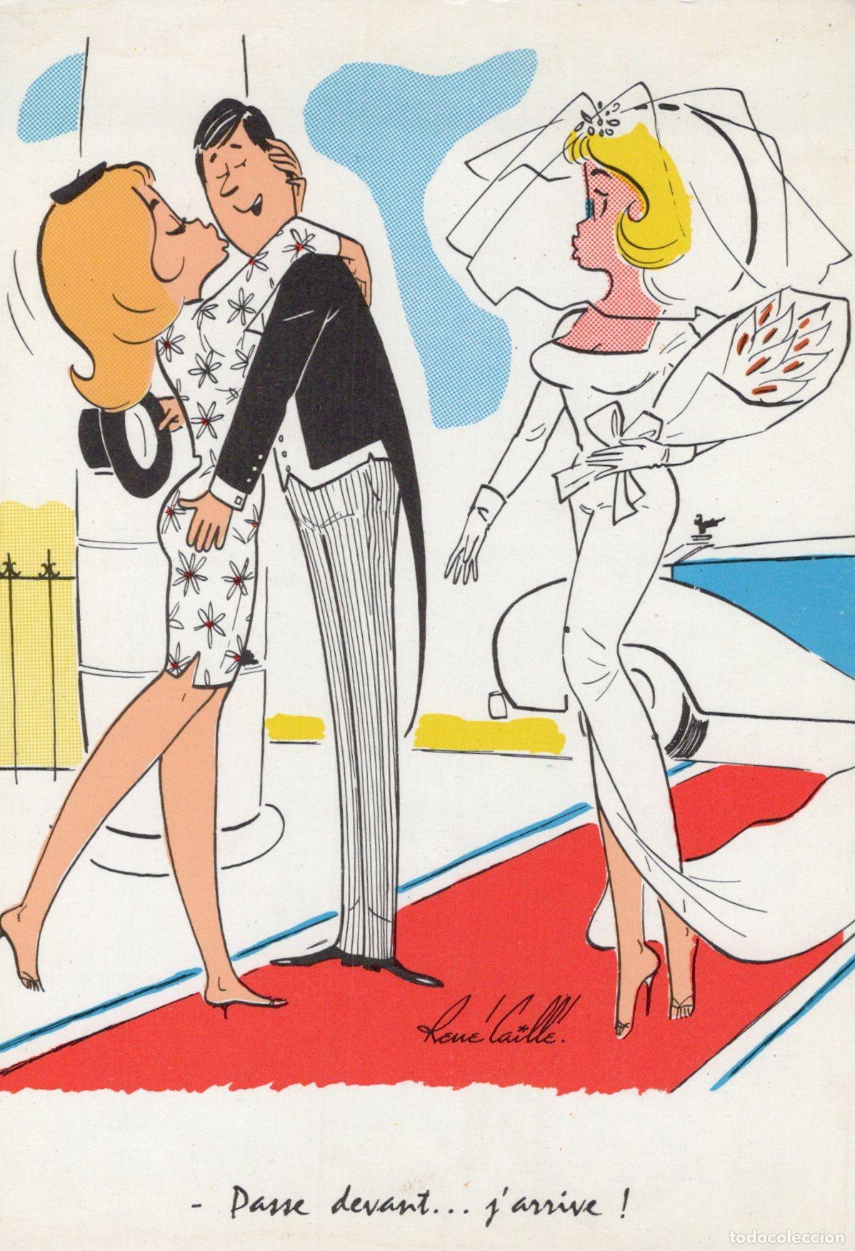 Postales: France Cazazmont Cartoon Humoristique Ren&eacute; Caill&eacute; Couple et Unposted *YAG086
