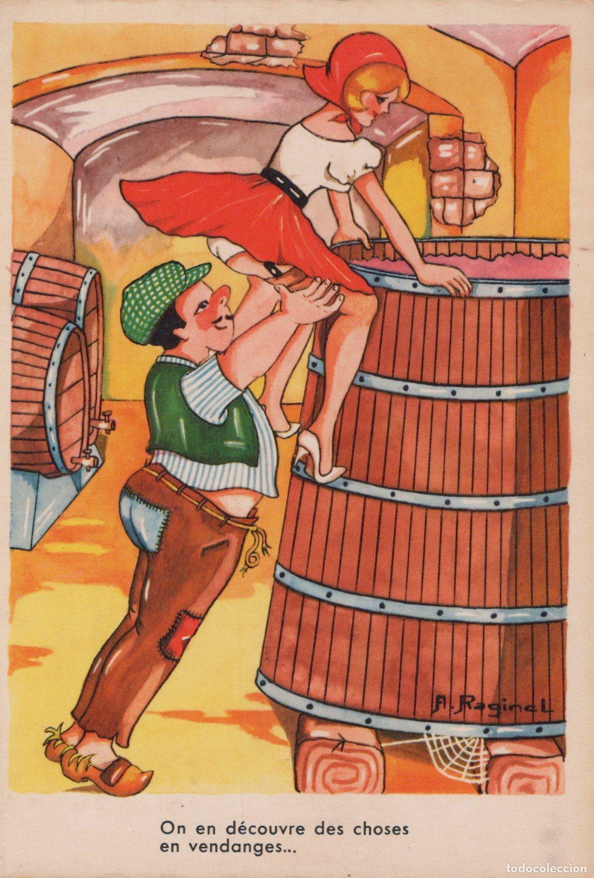 Postales: France Paris Sc&egrave;ne Rurale Vignoble Vendanges Cartoon Humour Vigneronne *YAG100