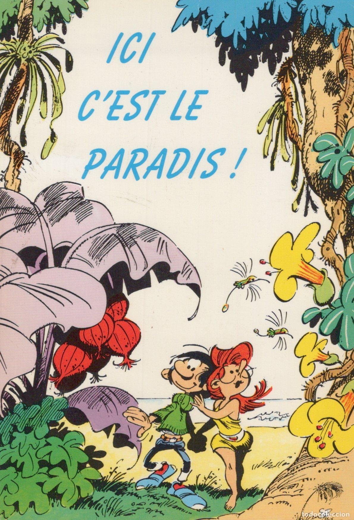 Postales: France Personnages BD Gaston Lagaffe Sc&egrave;ne Tropicale Humour *YAG090