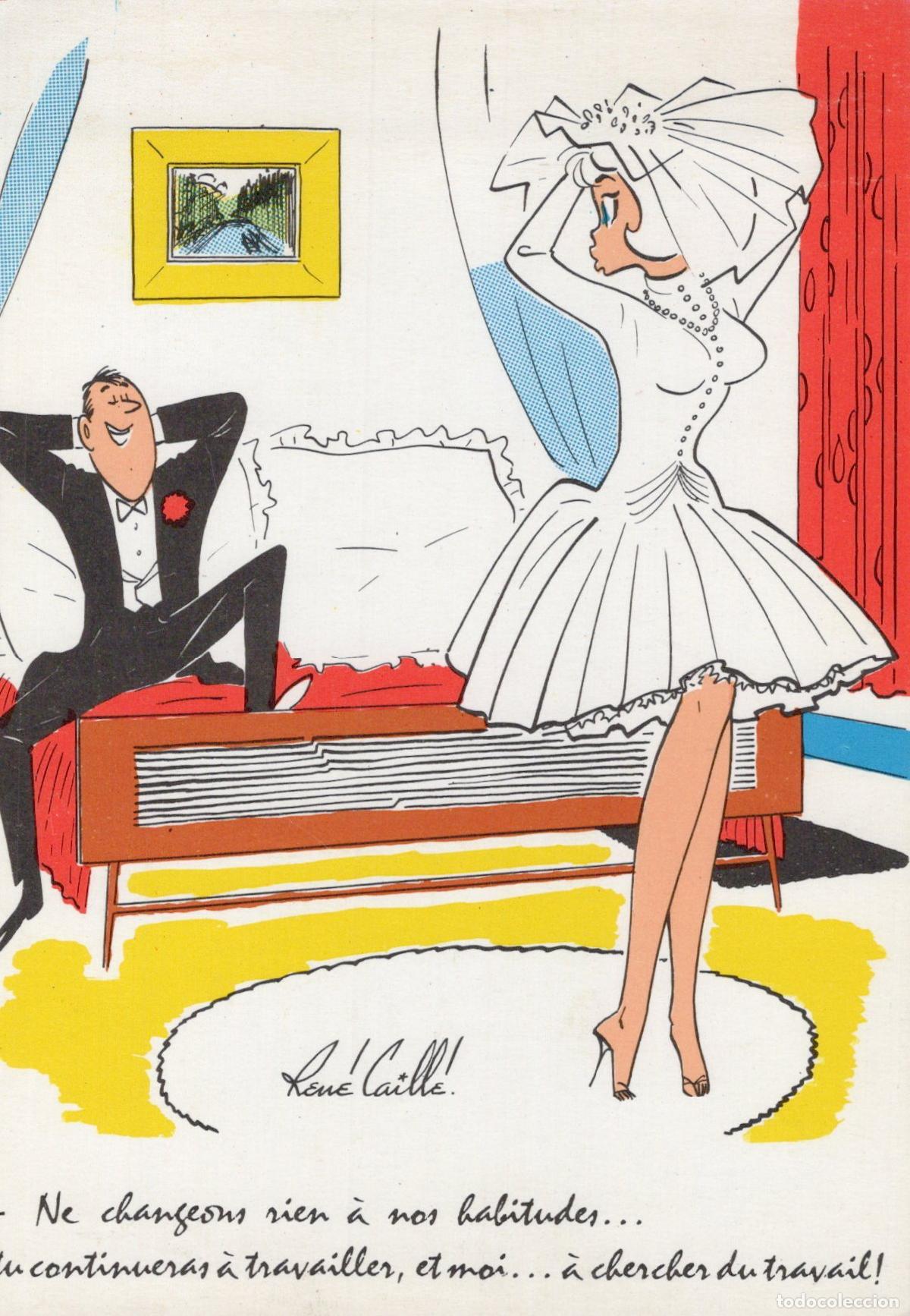 Postales: France Cartoon Humour Mariage Nouveaux Mari&eacute;s Sc&egrave;ne de Vie Unposted *YAG096