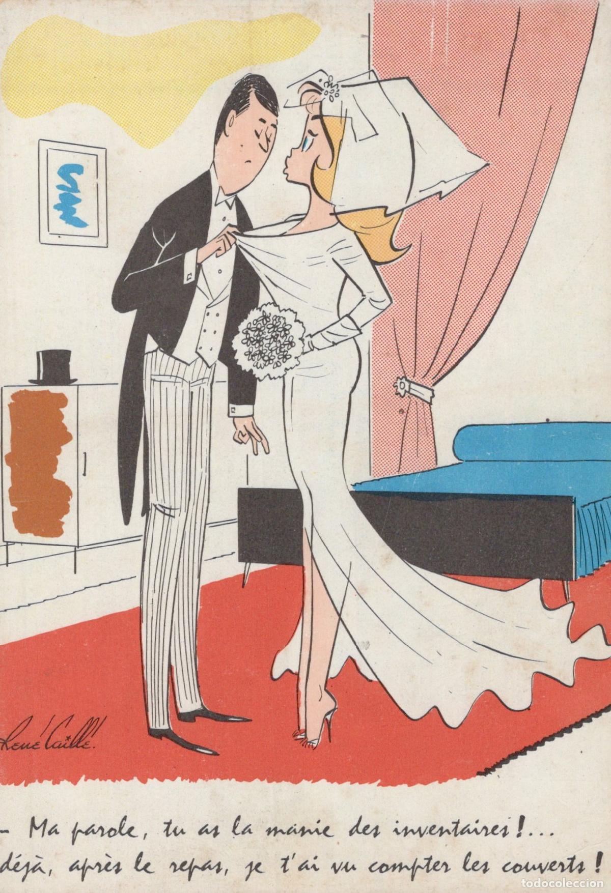 Postales: France Illustration Humoristique Mariage Couple Comique Sc&egrave;ne Unposted *YAG084