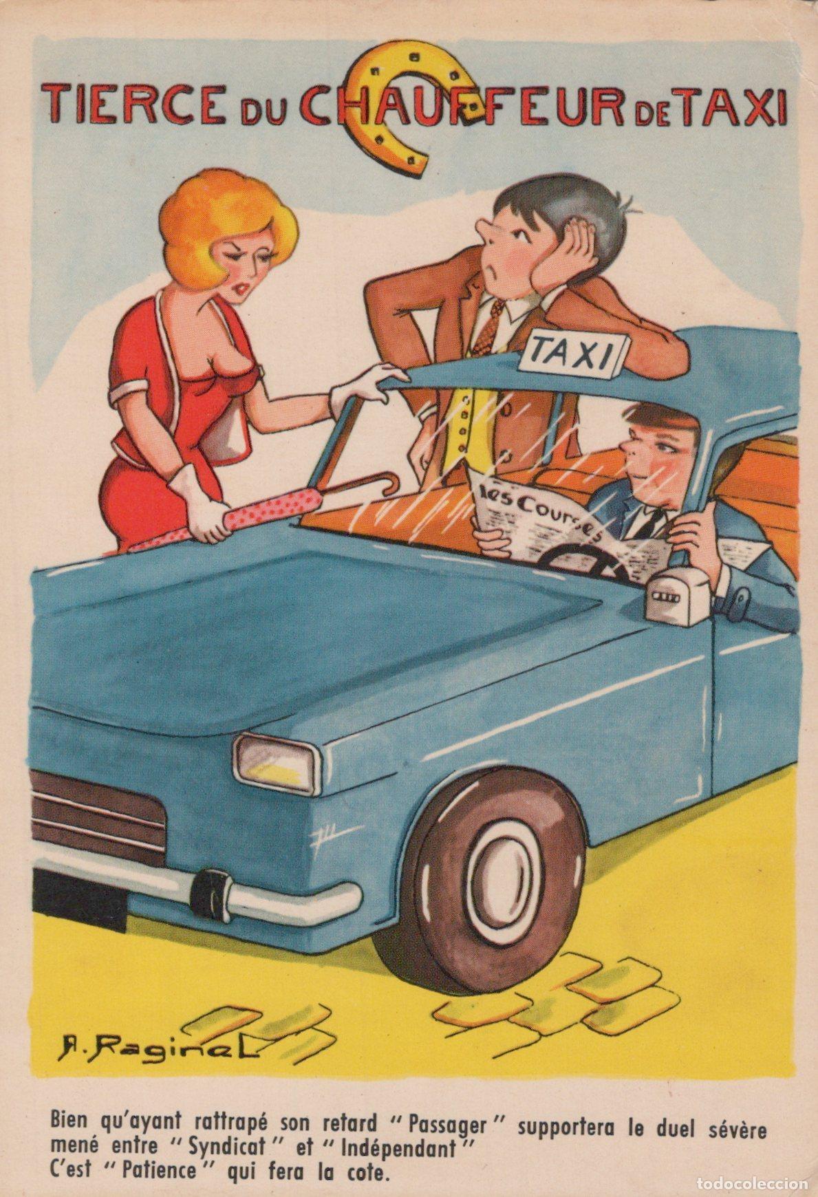 Postales: France Paris Humour Chauffeur de Taxi Femme Tierc&eacute; *YAG103