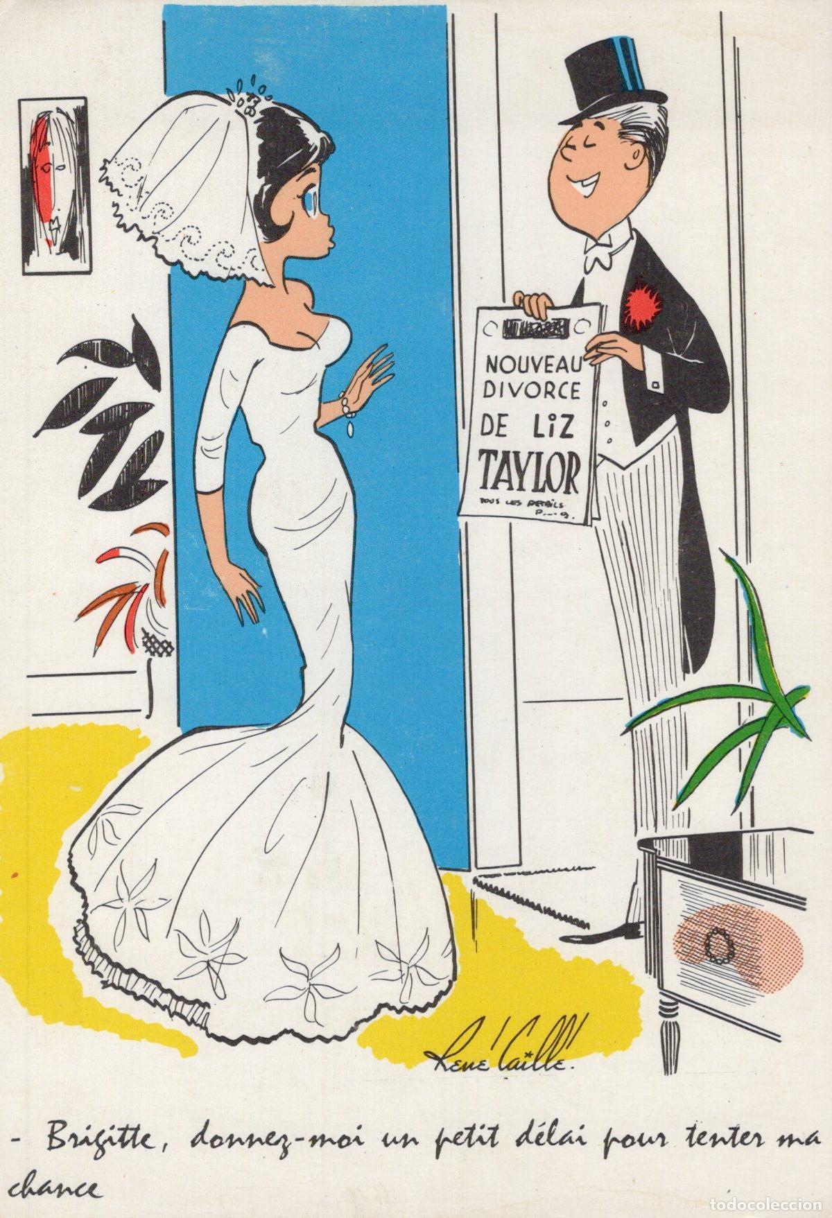 Postales: France Cartoon Dessin Humoristique Mariage Divorce Liz Taylor Unposted *YAG098