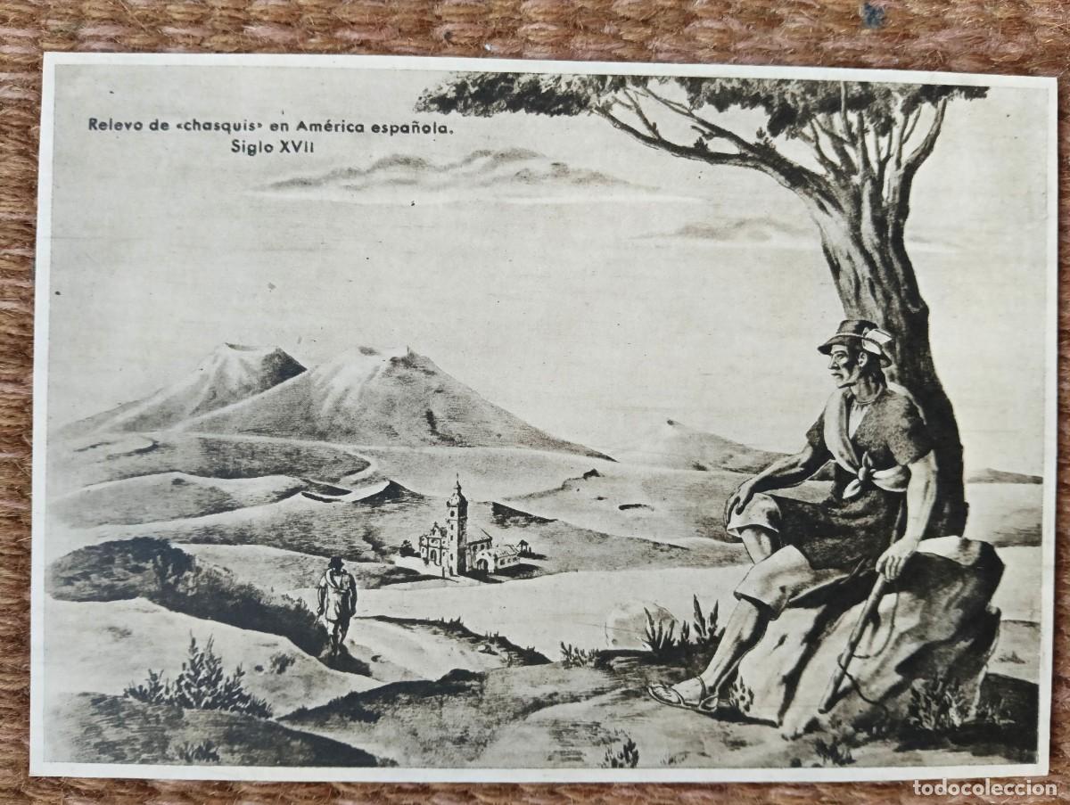 Postales: CORREOS DE ESPA&Ntilde;A - RELEVO DE CHASQUIS EN LA AMERICA ESPA&Ntilde;OLA - SIGLO XVII