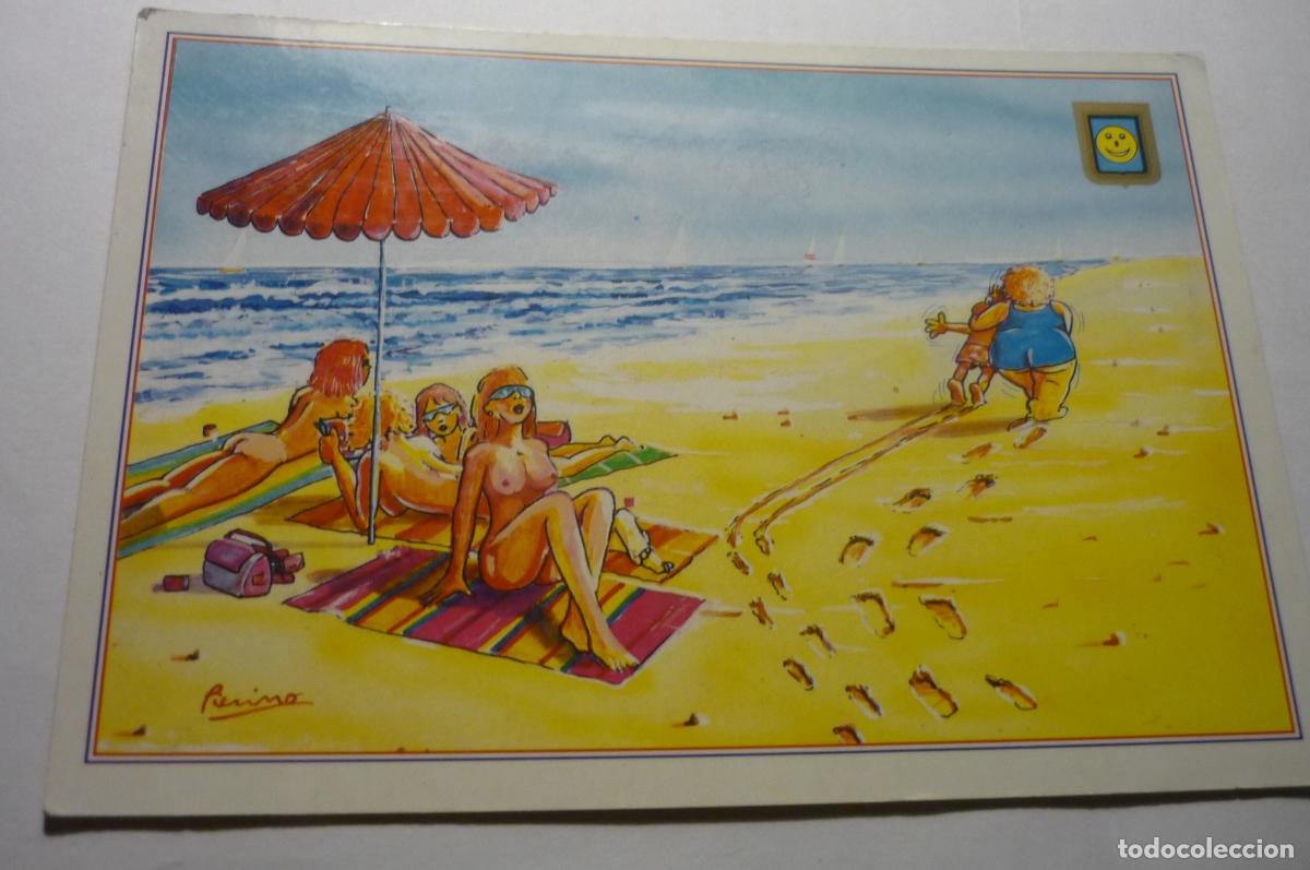 Postales: POSTAL DIBUJO HUMOR PLAYA CIRCULADA