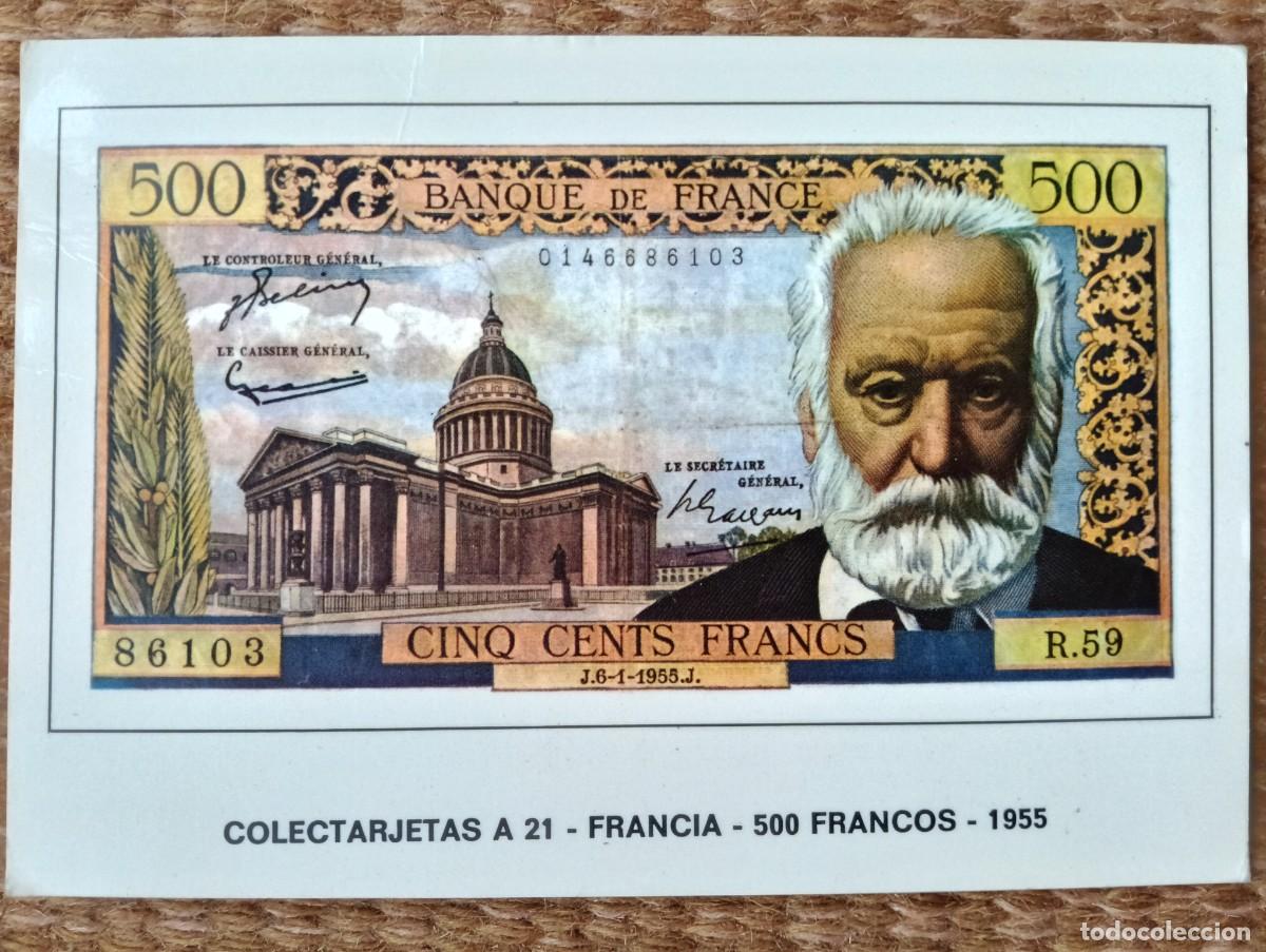 Postales: BILLETE DE 500 FRANCOS - FRANCIA 1955 - COLECTARJETAS A21
