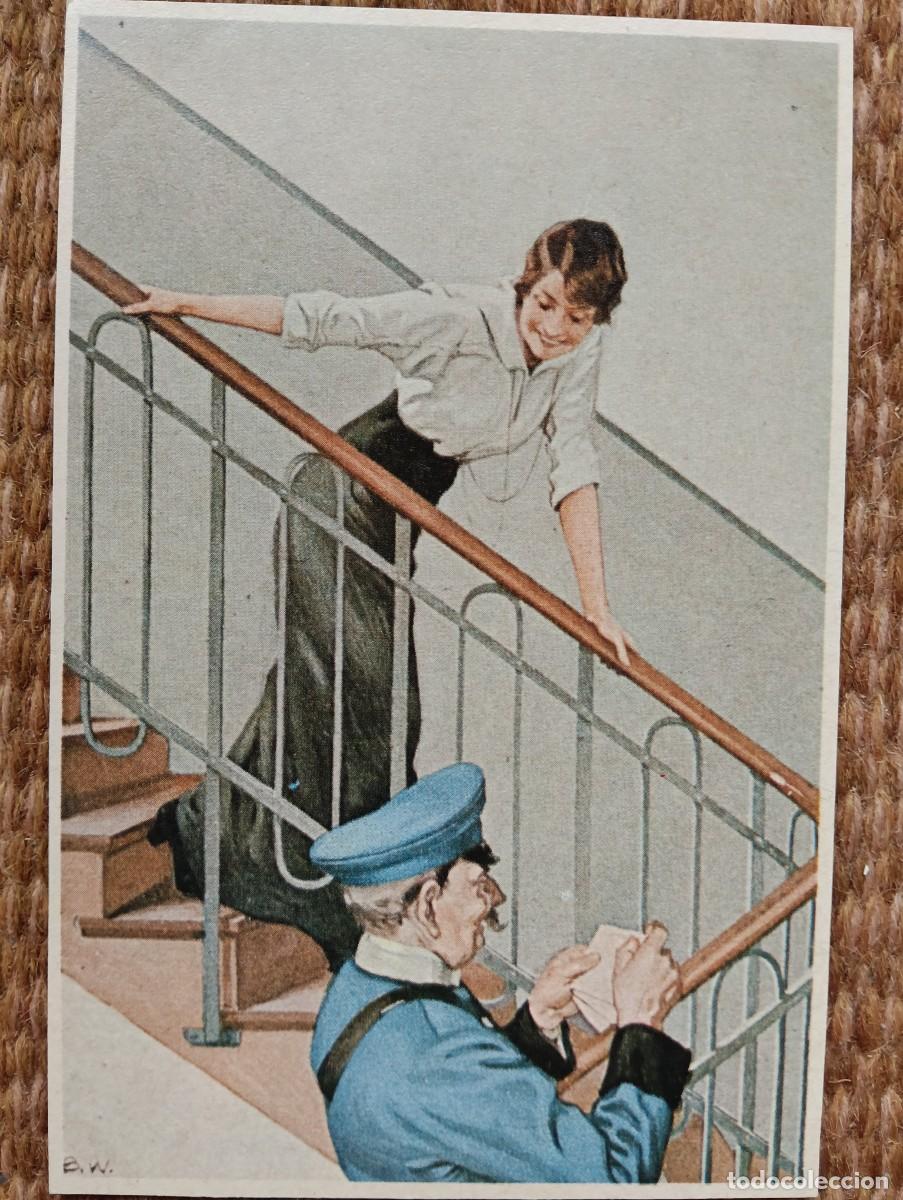 Postales: SE&Ntilde;ORITA RECIBIENDO LA CORRESPONDENCIA DEL CARTERO - ED. HISTORIA GRAFICA DEL SIGLO XX