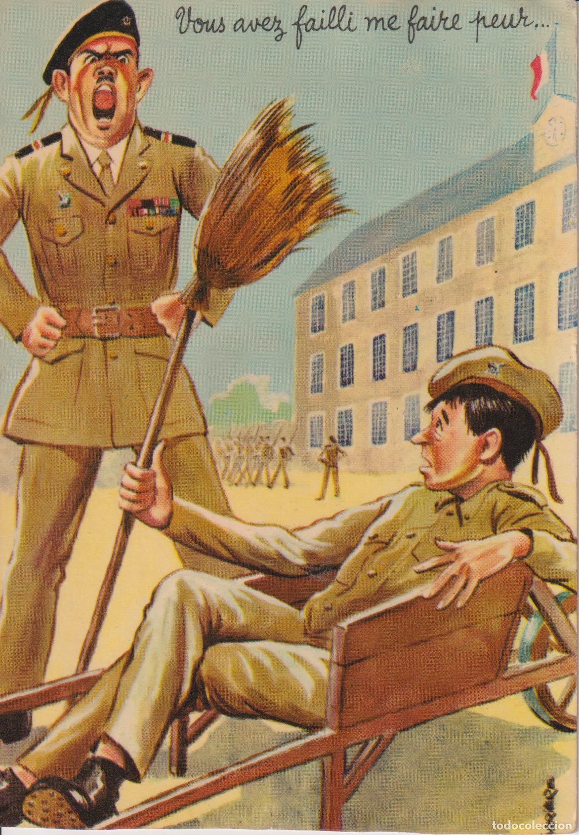 Postales: ILUSTRADOR: JEAN CHAPERON, SC&Egrave;NES DU SERVICE MILITAIRE, CASI ME DAS UN SUSTO &ndash; ESCRITA