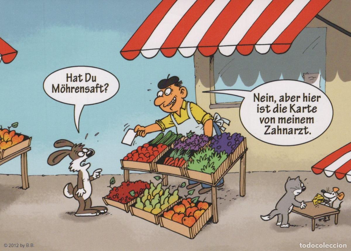 Postales: Humorous Rabbit Asking for Carrot Juice Cartoon Card *YAY388