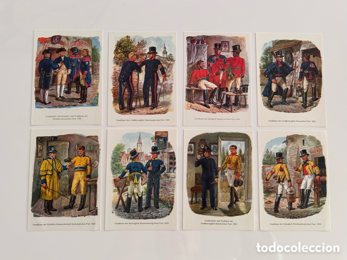 Postales: LOTE 8 TARJETAS POSTALES. UNIFORMES. POSTILL&Oacute;N CARTERO POSTMAN. SERVICIO POSTAL. ALEMANIA