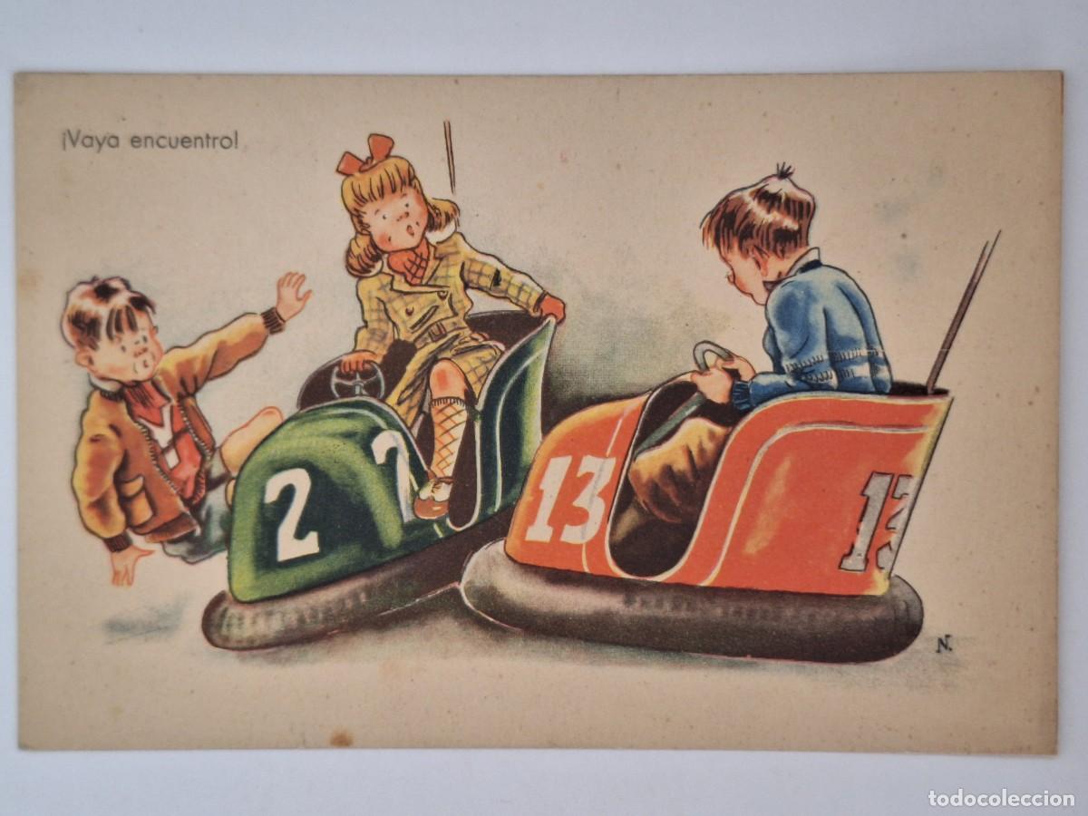 Postales: TARJETA POSTAL VALENCIA 1945 FERIA COCHE CHOQUE EDITORIAL AMILCA RV-3123