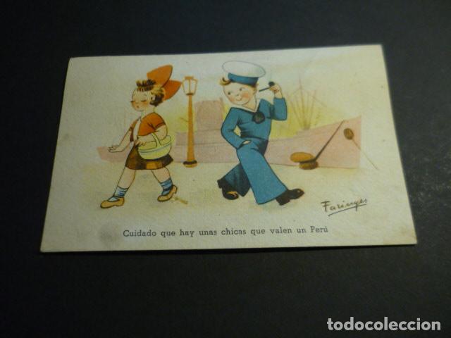 Cartoline: CHICA Y MARINERO POSTAL FARINYES ILUSTRADOR