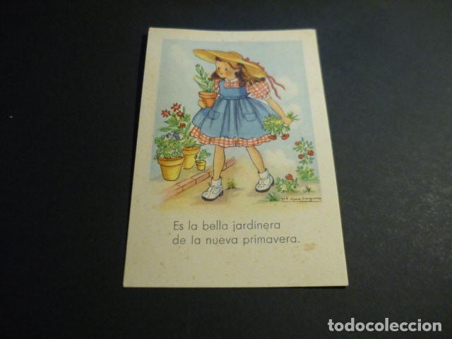 Cartoline: LA BELLA JARDINERA POSTAL MARIA ROSA LLONGUERES ILUSTRADORA