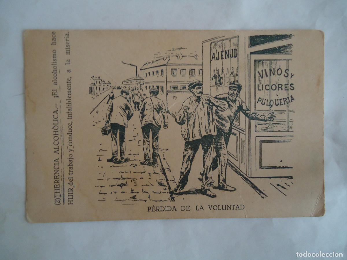 Postales: POSTAL DE CARICATURAS Y DIBUJOS DE HERENCIA ALCOHOLICA, PERDIDA DE LA VOLUNTAD. PP -13