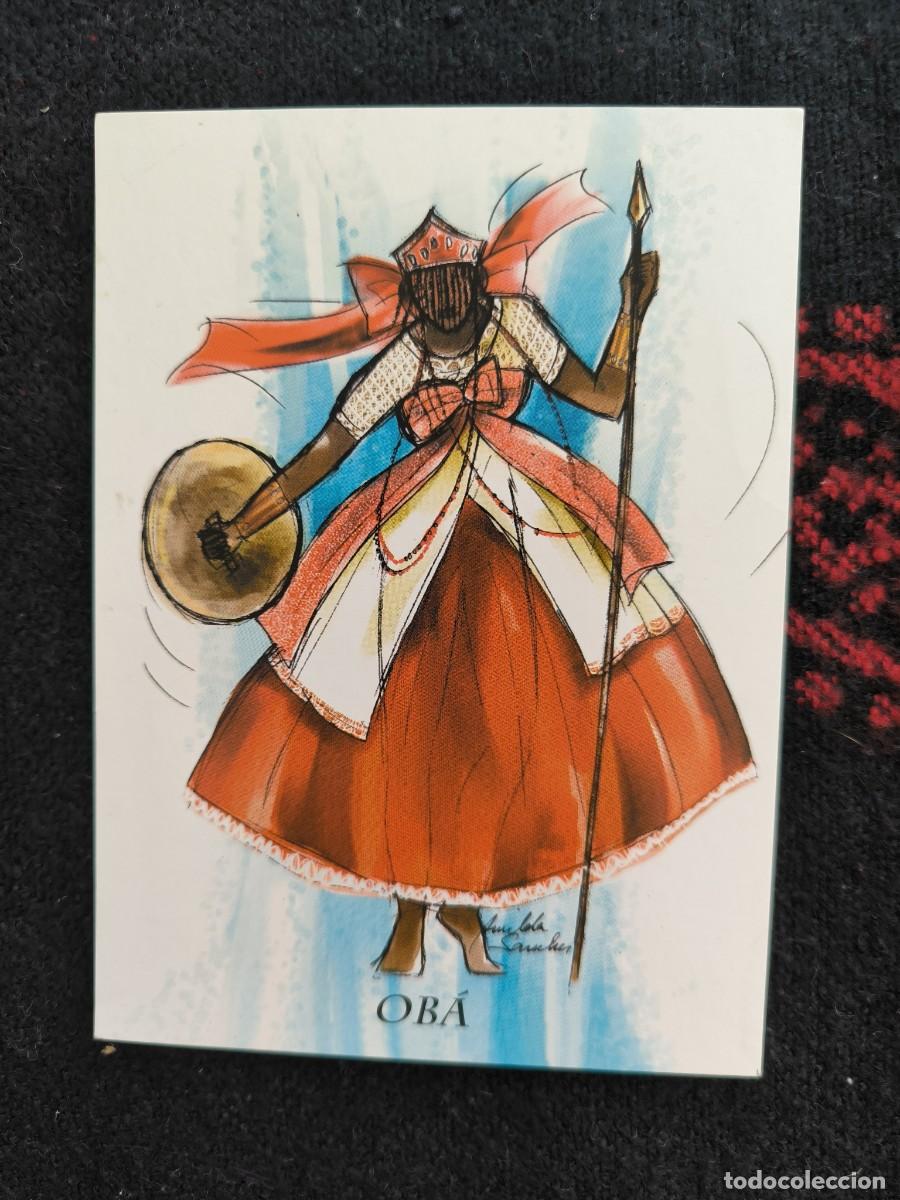 Postales: Postal Art&iacute;stica Orisha Ob&aacute; &ndash; Ilustraci&oacute;n De Arte Yoruba Para Coleccionistas