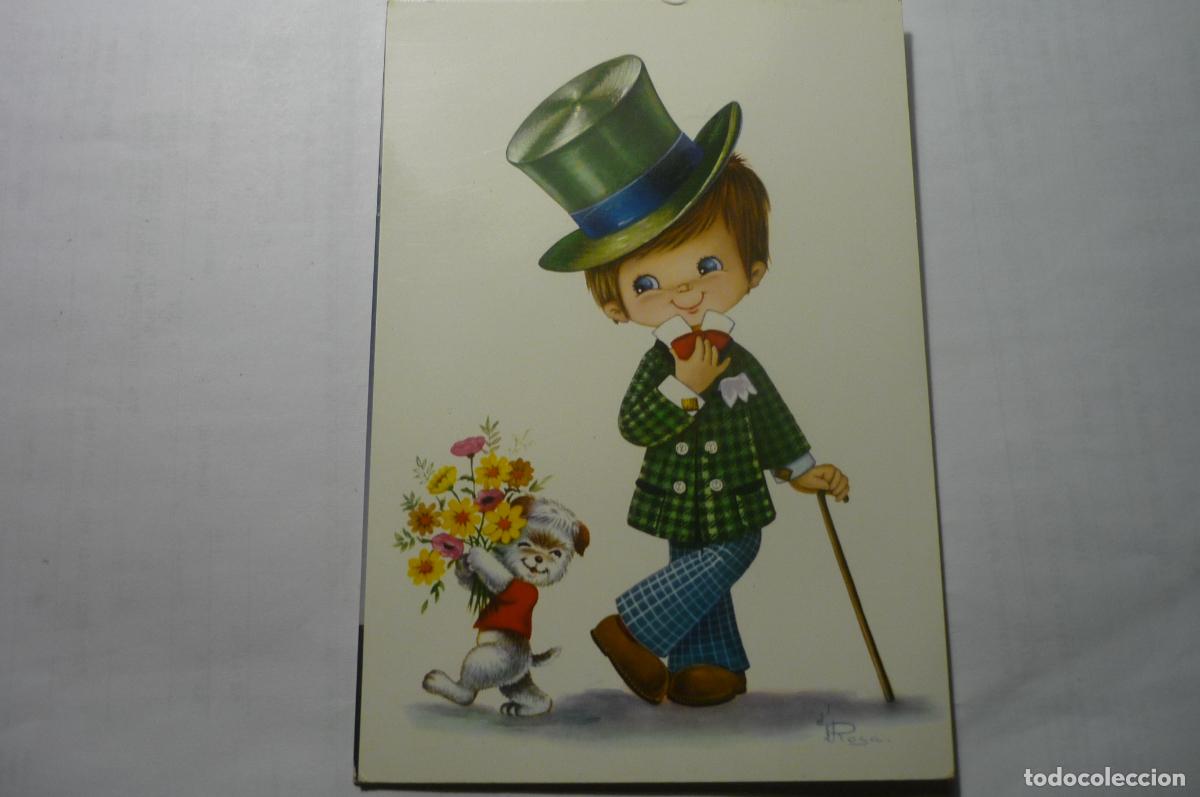 Postales: postal dibujo rosa ni&ntilde;o elegante c y z 6693 escrita
