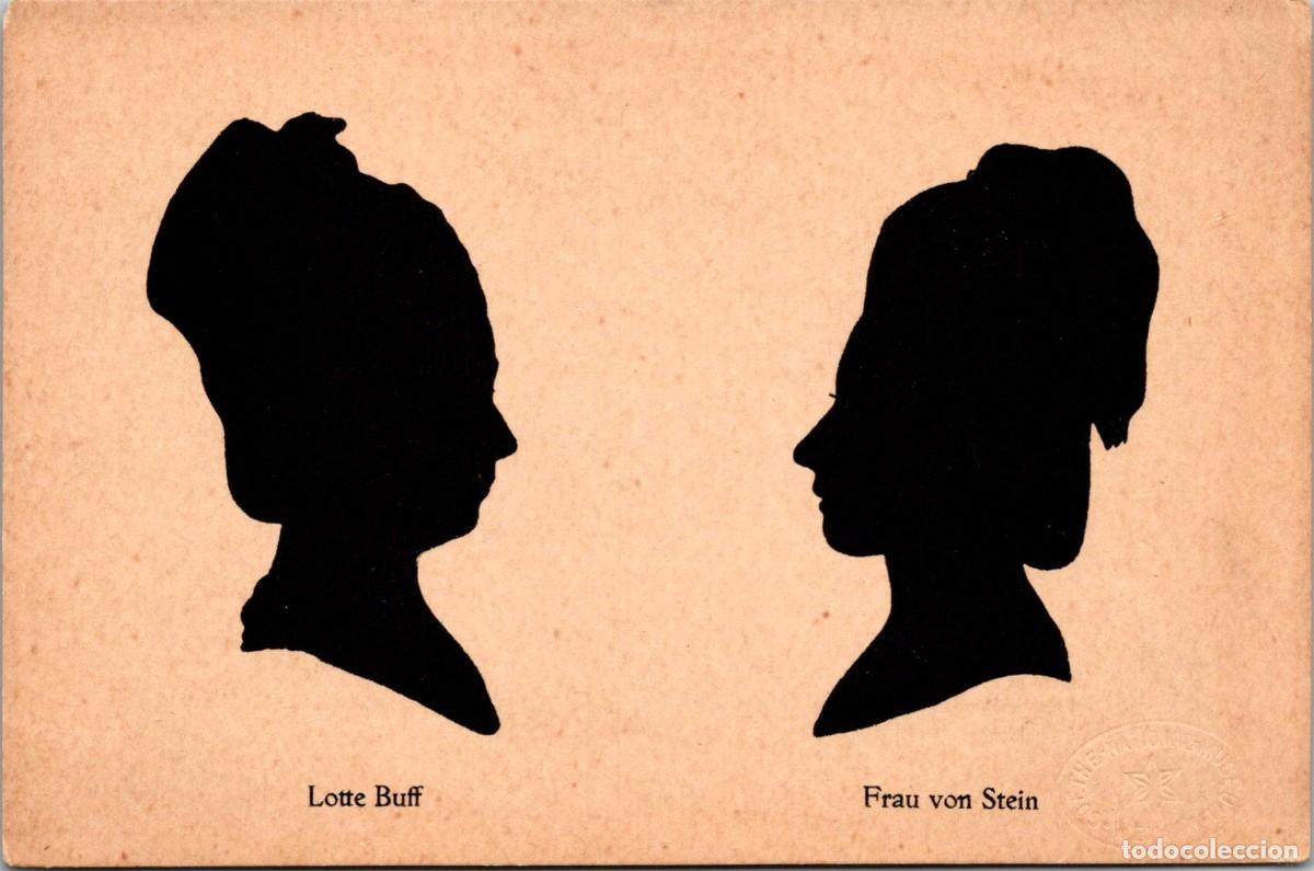Postales: Silueta -Lotte Buff - Frau von Stein - Der Goethe-Kreis in Silhouetten II - Verlag Alt-Weimar-Postal