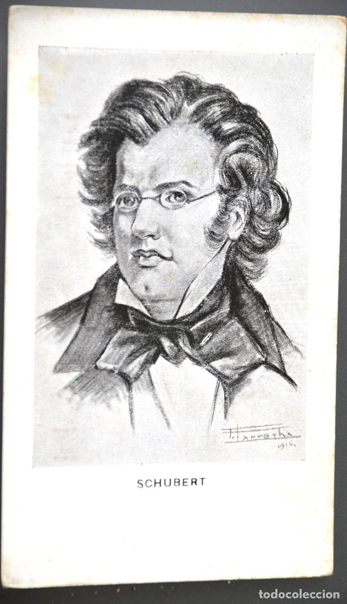 Postales: POSTAL FRANZ PETER SCHUBERT - ILUSTRACI&Oacute;N F. DE LARROCHA