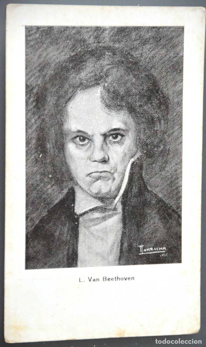 Postales: POSTAL LUDWIG VAN BEETHOVEN - ILUSTRACI&Oacute;N F. DE LARROCHA