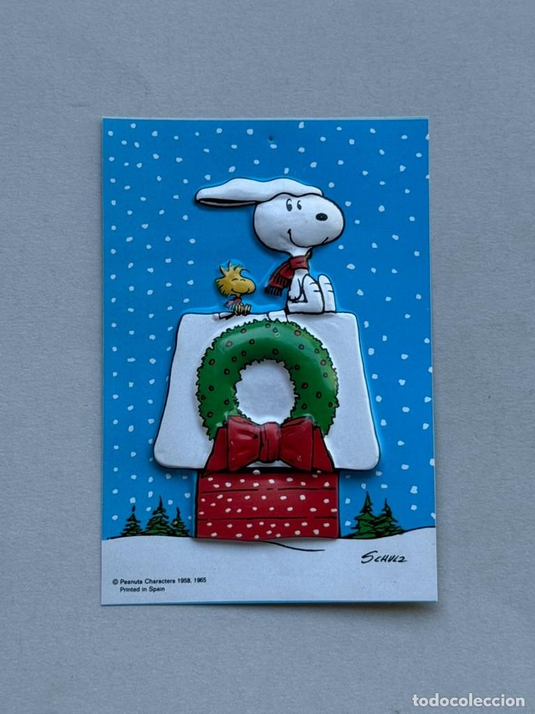 Postales: Postal navide&ntilde;a Snoopy con relieve
