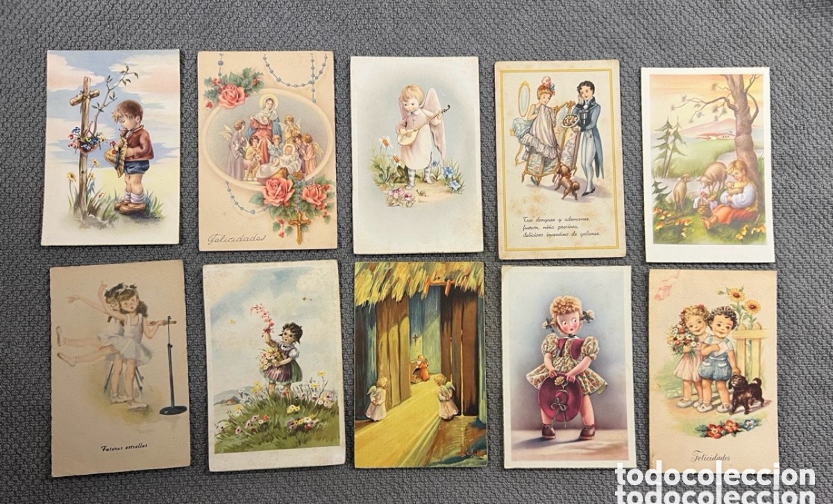 Postales: Postales Rom&aacute;nticas.. (10) Dibujos y caricaturas. Ilustradas (h.1940,50?) Env&iacute;o certificado 6&euro;