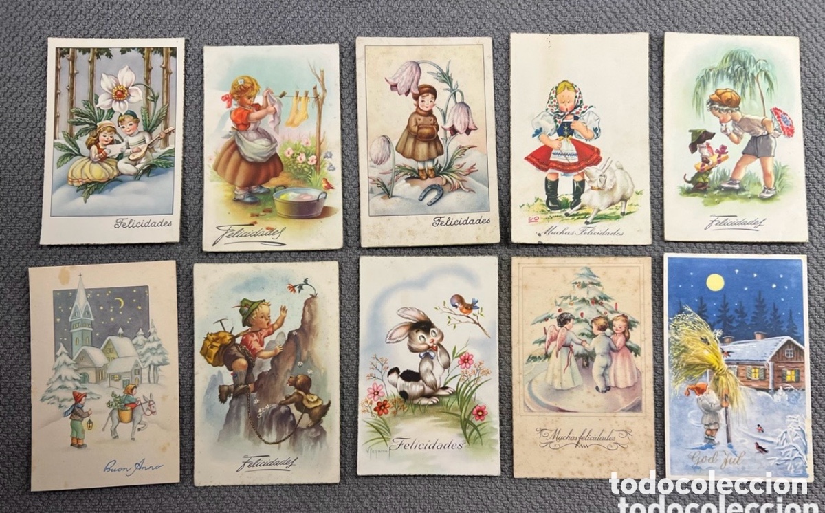 Postales: Postales Rom&aacute;nticas.. (10) Dibujos y caricaturas. Ilustradas (h.1940,50?) Env&iacute;o certificado 6&euro;