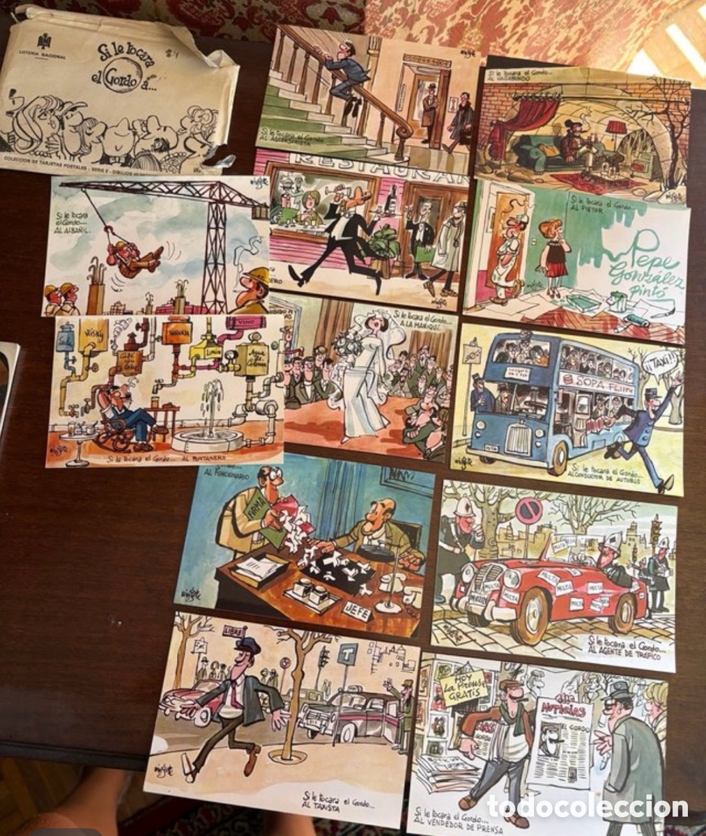 Postales: 12 Postales Mingote con sobre original