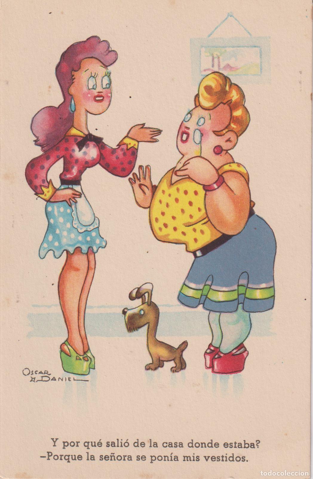 Postales: ILUSTRADOR: OSCAR DANIEL, LA SE&Ntilde;ORA SE PONIA MIS VESTIDOS - CMB SERIE 81 - S/C