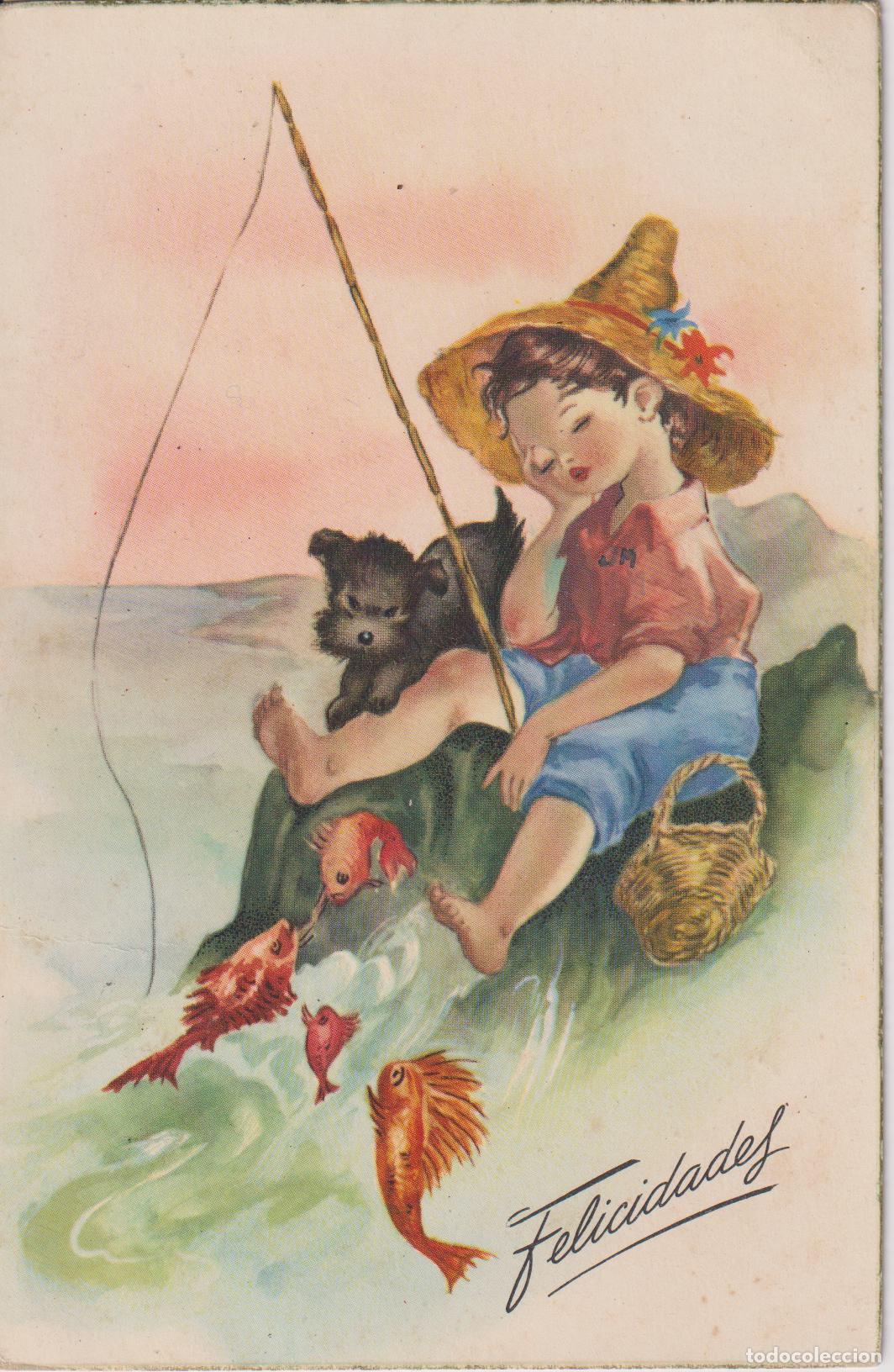 Postales: ILUSTRADOR: DESCONOCIDO, FELICIDADES - EDICIONES ANCLA 2050 - ESCRITA 1956