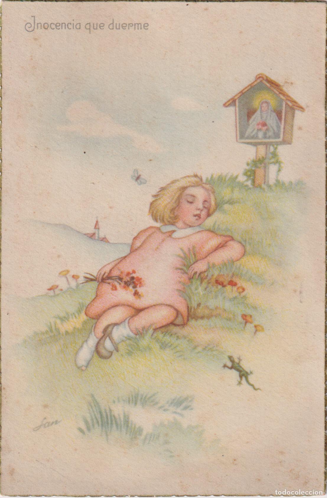 Postales: ILUSTRADOR: DESCONOCIDO, INOCENCIA QUE DUERME, PILAR - EL ANCLA 2020 - S/C