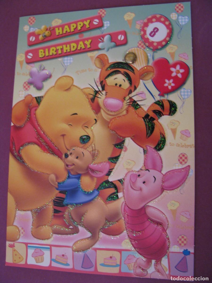Postales: POSTAL DIPTICA DE WINNIE THE POOH. CUMPLEA&Ntilde;OS, CON RUEDA DE EDAD 1-12. 17X12 CM. SIN ESCRIBIR
