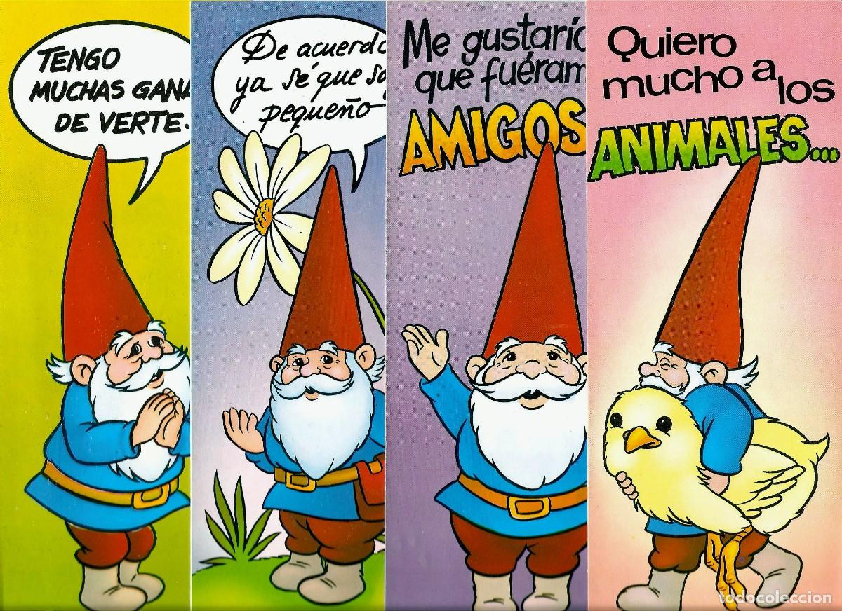 Postales: DAVID EL GNOMO-LOTE 4 POSTALES C&Oacute;MICAS EDITOUR DOBLES ALARGADAS CON MENSAJE