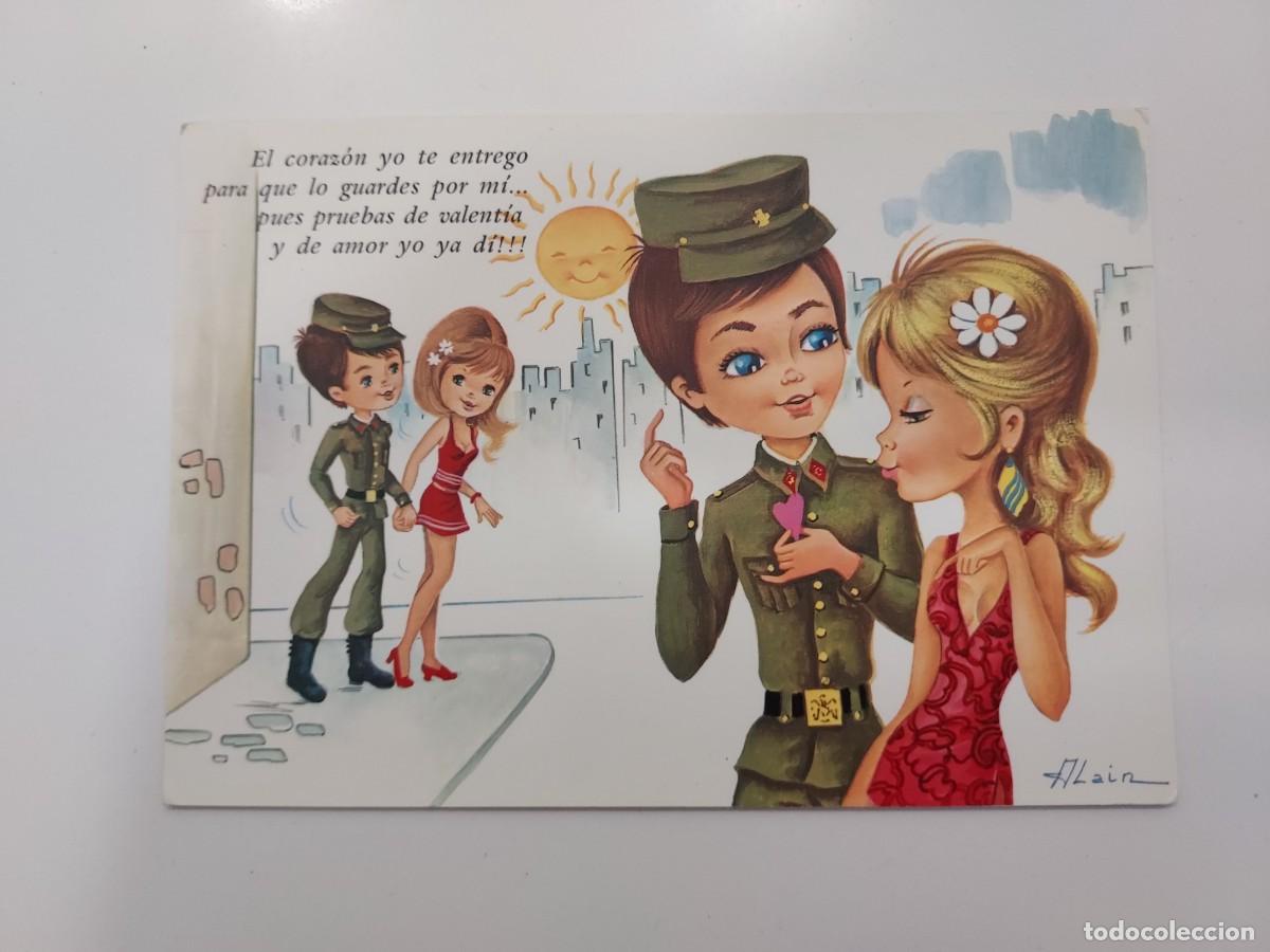 Postales: POSTAL ILUSTRADOR ALAIN. MILITAR RECLUTA NOVIA. CIRCULADA. 1973