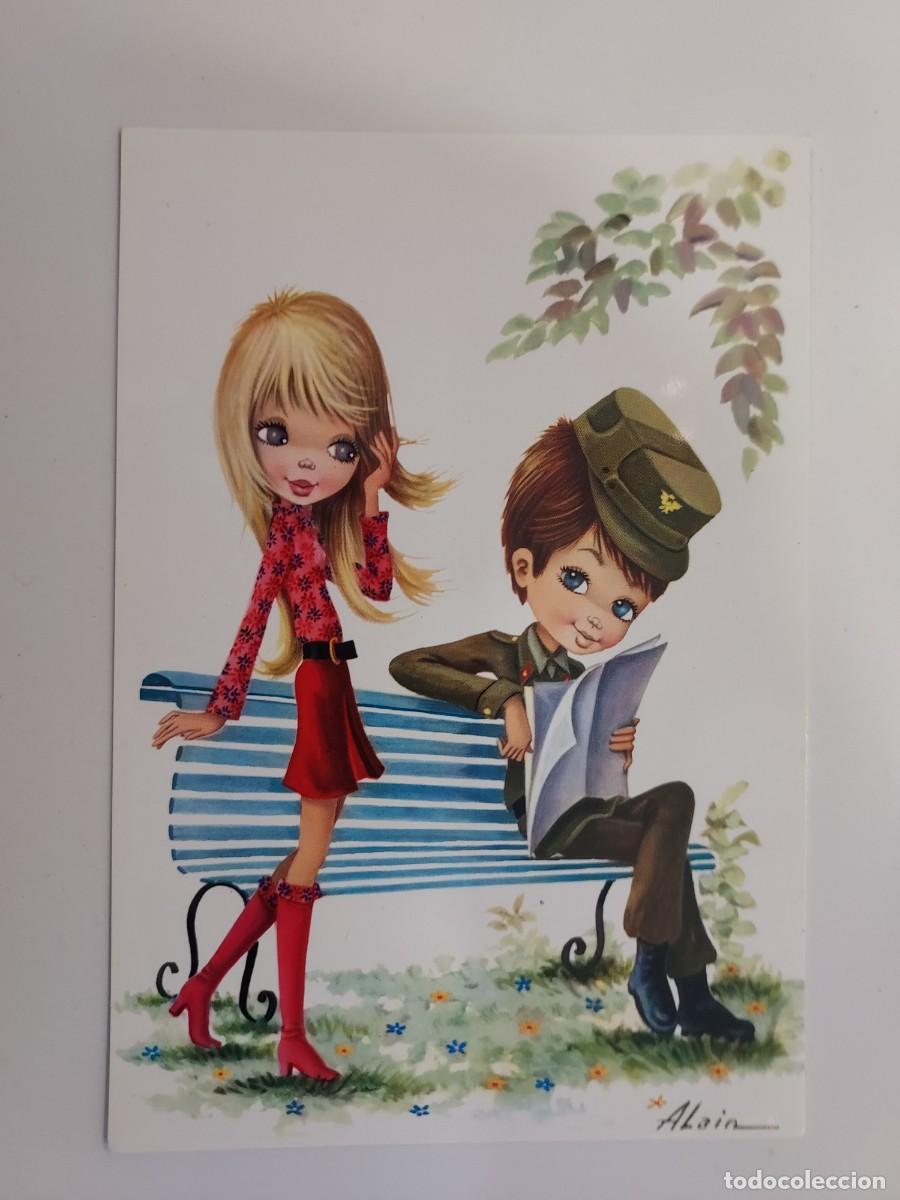 Postales: POSTAL ILUSTRADOR ALAIN. MILITAR RECLUTA NOVIA ENAMORADOS. SIN CIRCULAR. 1968