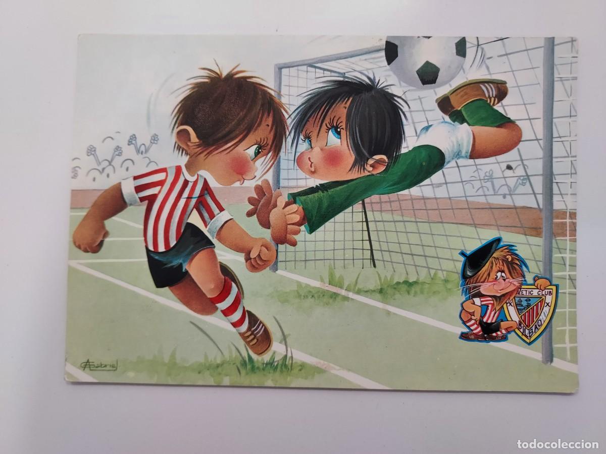 Postales: POSTAL ILUSTRADOR GABRIEL. FUTBOL ATHLETIC DE BILBAO FUNDADO 1898. ESCRITA. 1973. DEPORTE