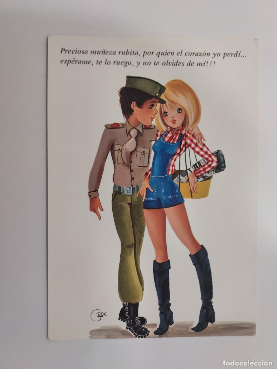 Postales: POSTAL ILUSTRADOR GROC. MILI MILITAR RECLUTA NOVIA ENAMORADOS. ESCRITA. 1972