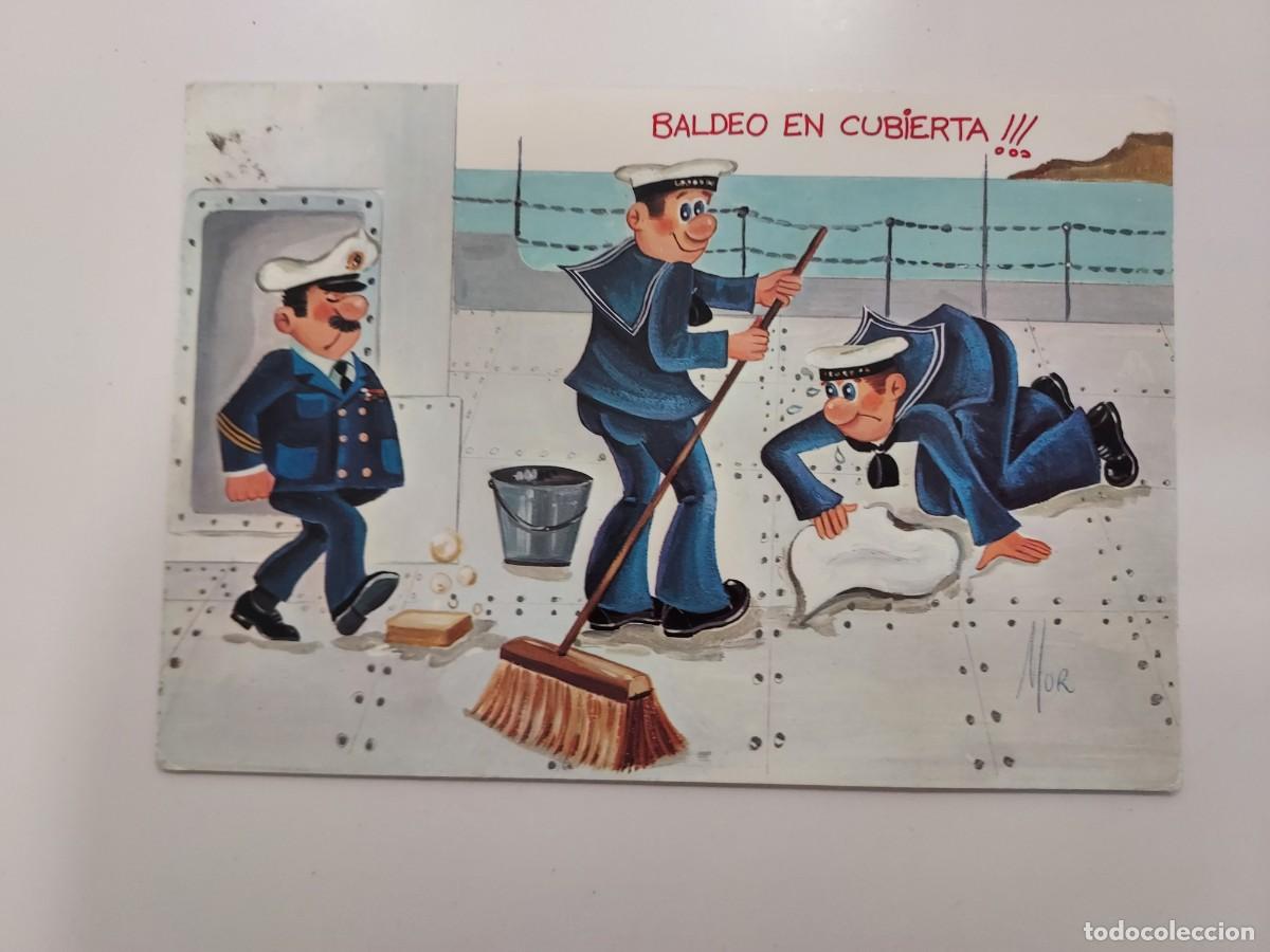 Postales: POSTAL ILUSTRADOR MUR. MILI MILITAR ARMADA MARINA RECLUTA BALDEO. CIRCULADA. 1972