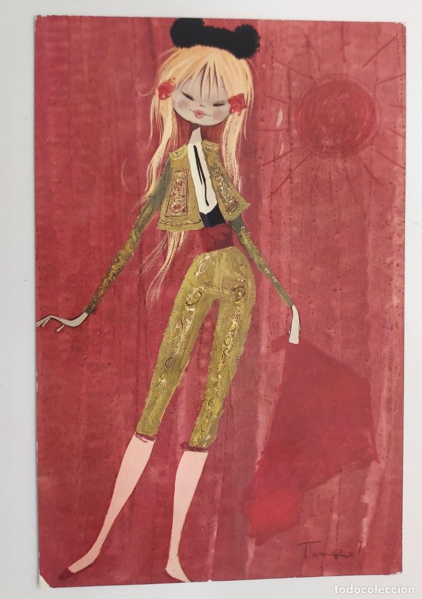 Postales: POSTAL ILUSTRADOR TAMORO. CHICA TORERA TRAJE DE LUCES. ESCRITA. 1967. RENI