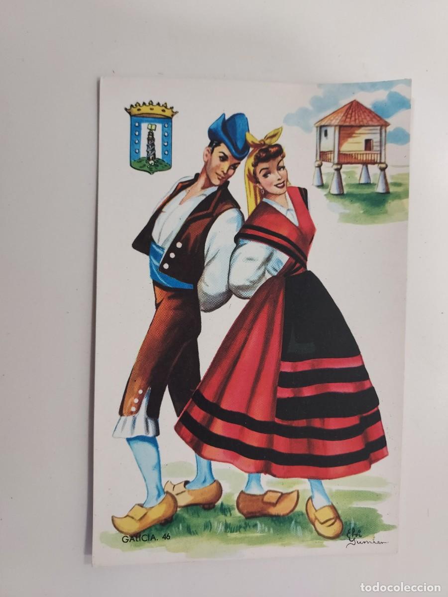 Postales: POSTAL ILUSTRADOR ELSI GUMIER. TRAJE REGIONAL GALICIA. MOLINA. SIN CIRCULAR. A&Ntilde;OS 1950