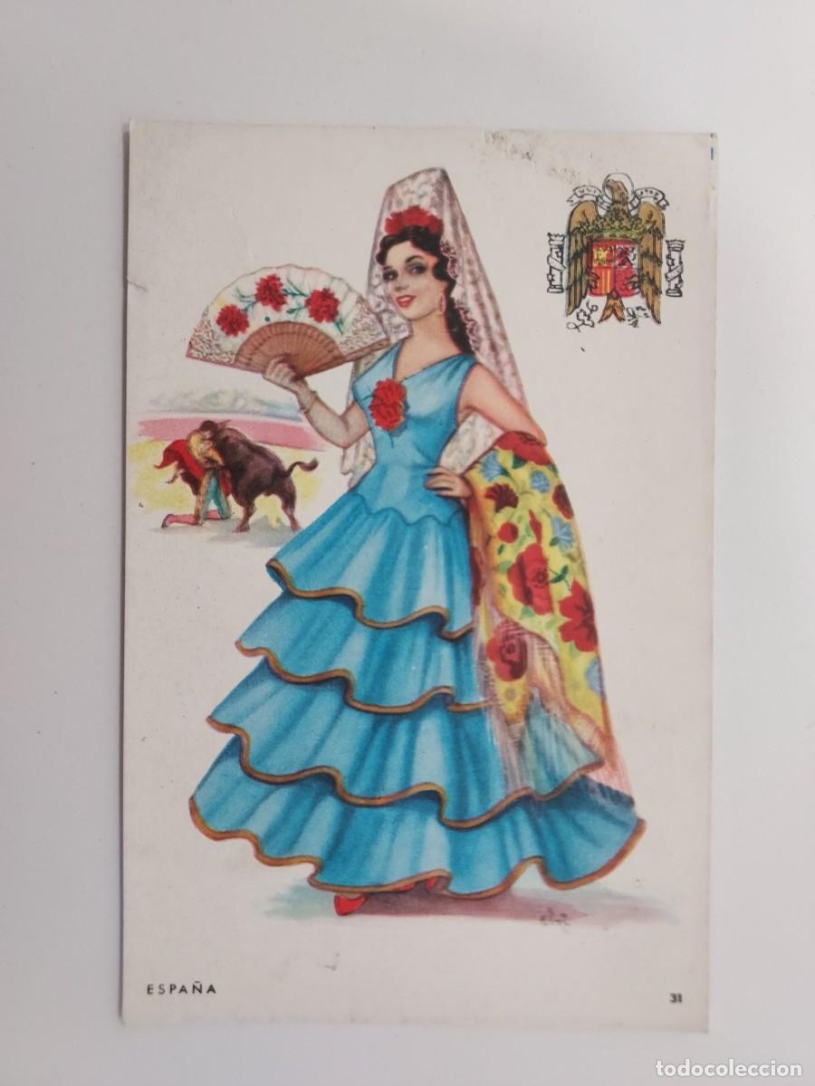 Postales: POSTAL ILUSTRADOR ELSI GUMIER. TRAJE REGIONAL ESPA&Ntilde;A. POSTALES ALCALA. SIN CIRCULAR. A&Ntilde;OS 1950