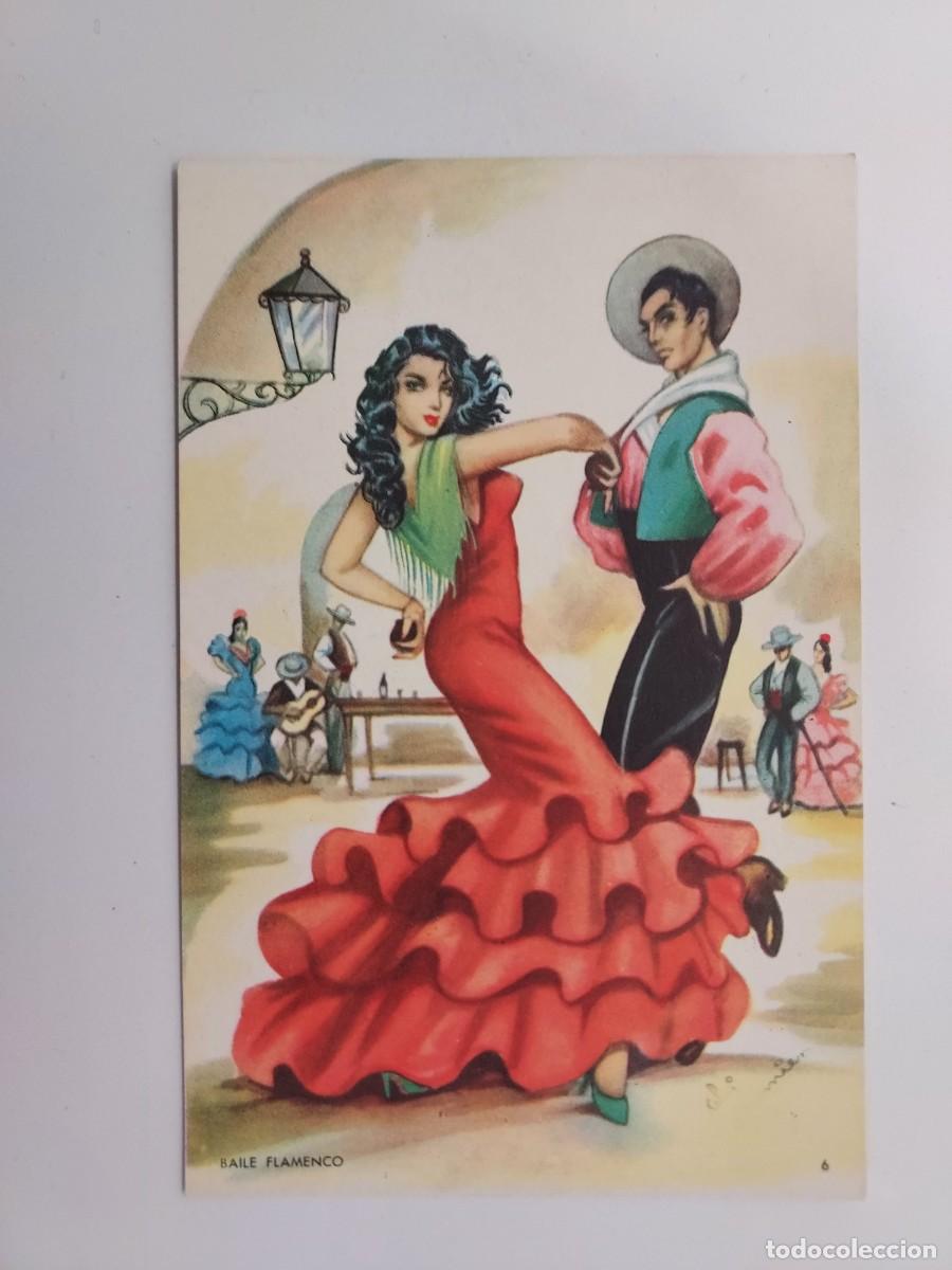 Postales: POSTAL ILUSTRADOR ELSI GUMIER. BAILE FLAMENCO. POSTALES ALCALA. SIN CIRCULAR. A&Ntilde;OS 1950