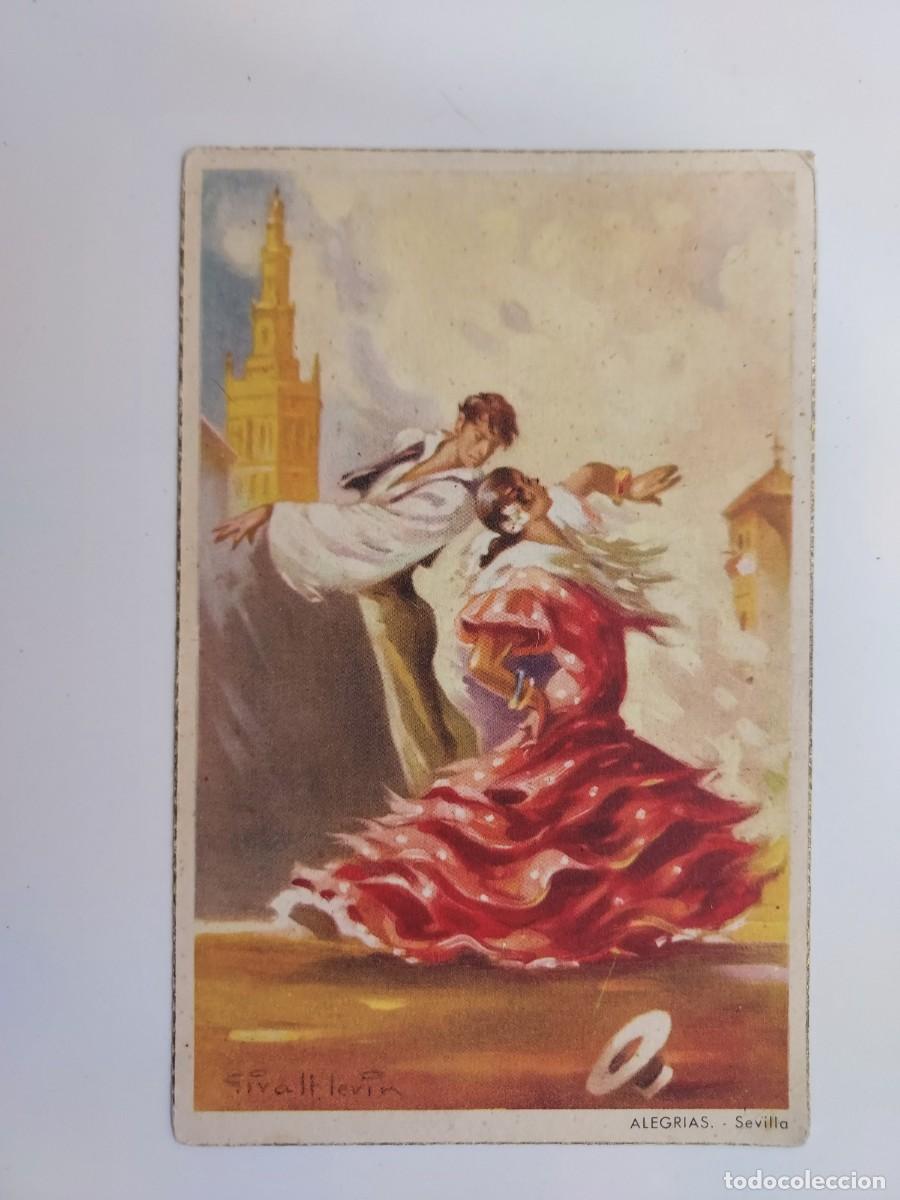 Postales: POSTAL ILUSTRADOR GIRALT LEVIN. BAILE ALEGRIAS SEVILLA. PABLO DUMMATZEN. S/C. A&Ntilde;OS 1950