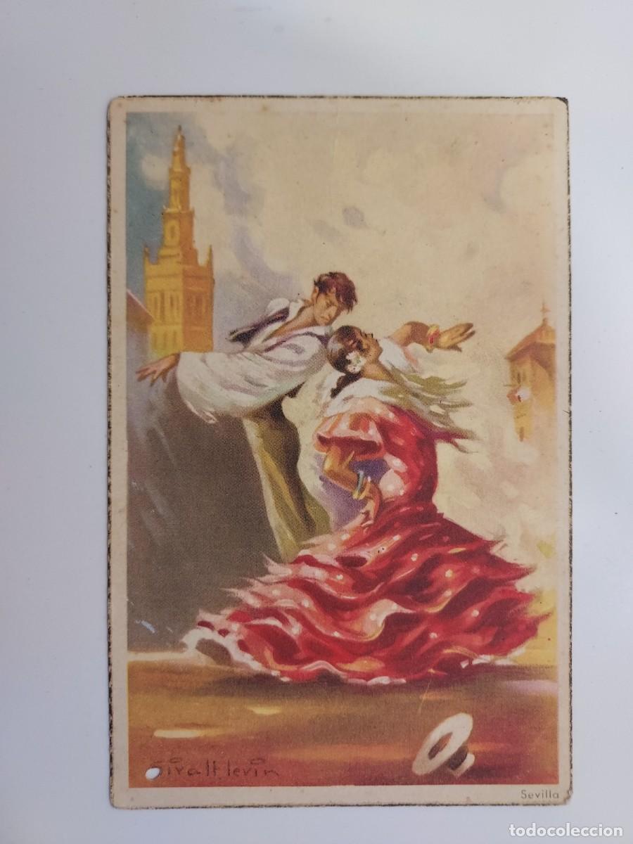 Postales: POSTAL ILUSTRADOR GIRALT LEVIN. (ALEGRIAS) SEVILLA. PABLO DUMMATZEN. S/C. A&Ntilde;OS 1950